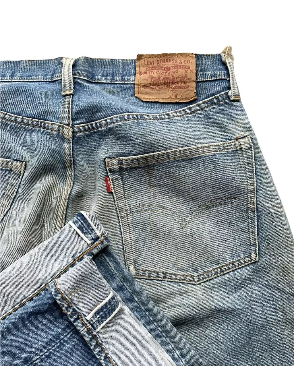 Vintage Levis 501e Redline 1977 Aging Faded Wash Denim