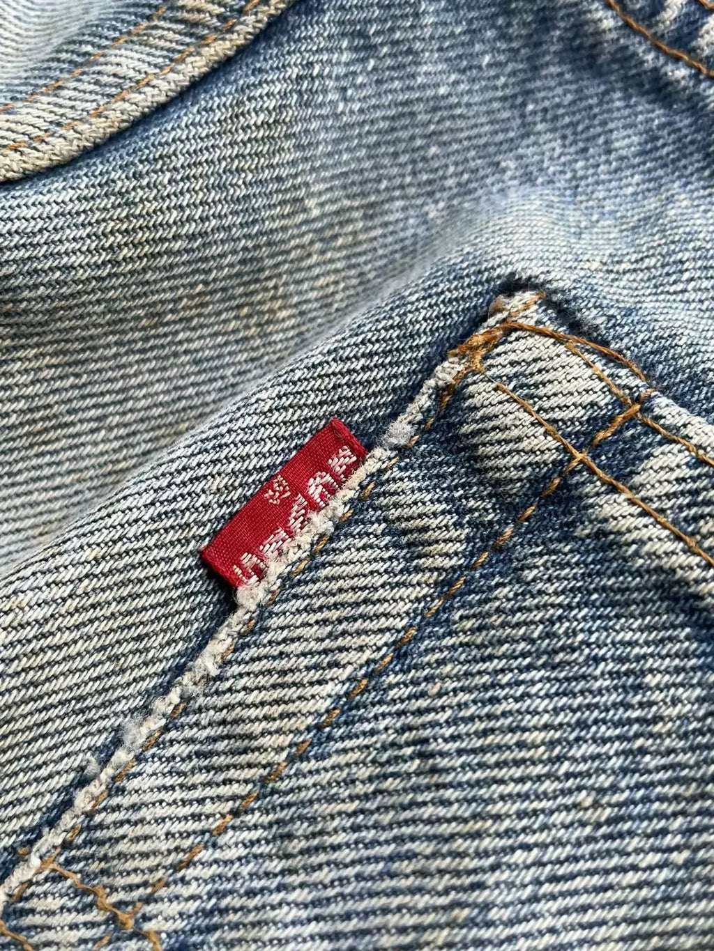 Vintage Levis 501e Redline 1977 Aging Faded Wash Denim