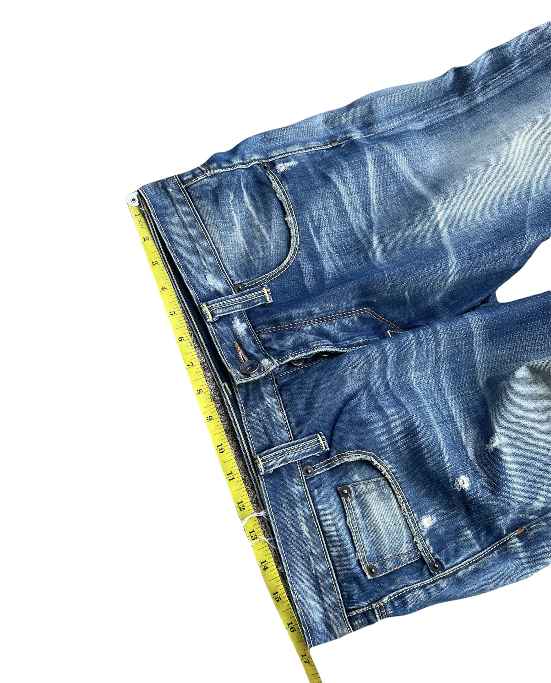 Napajiri Geographic Aging Distressed Denim