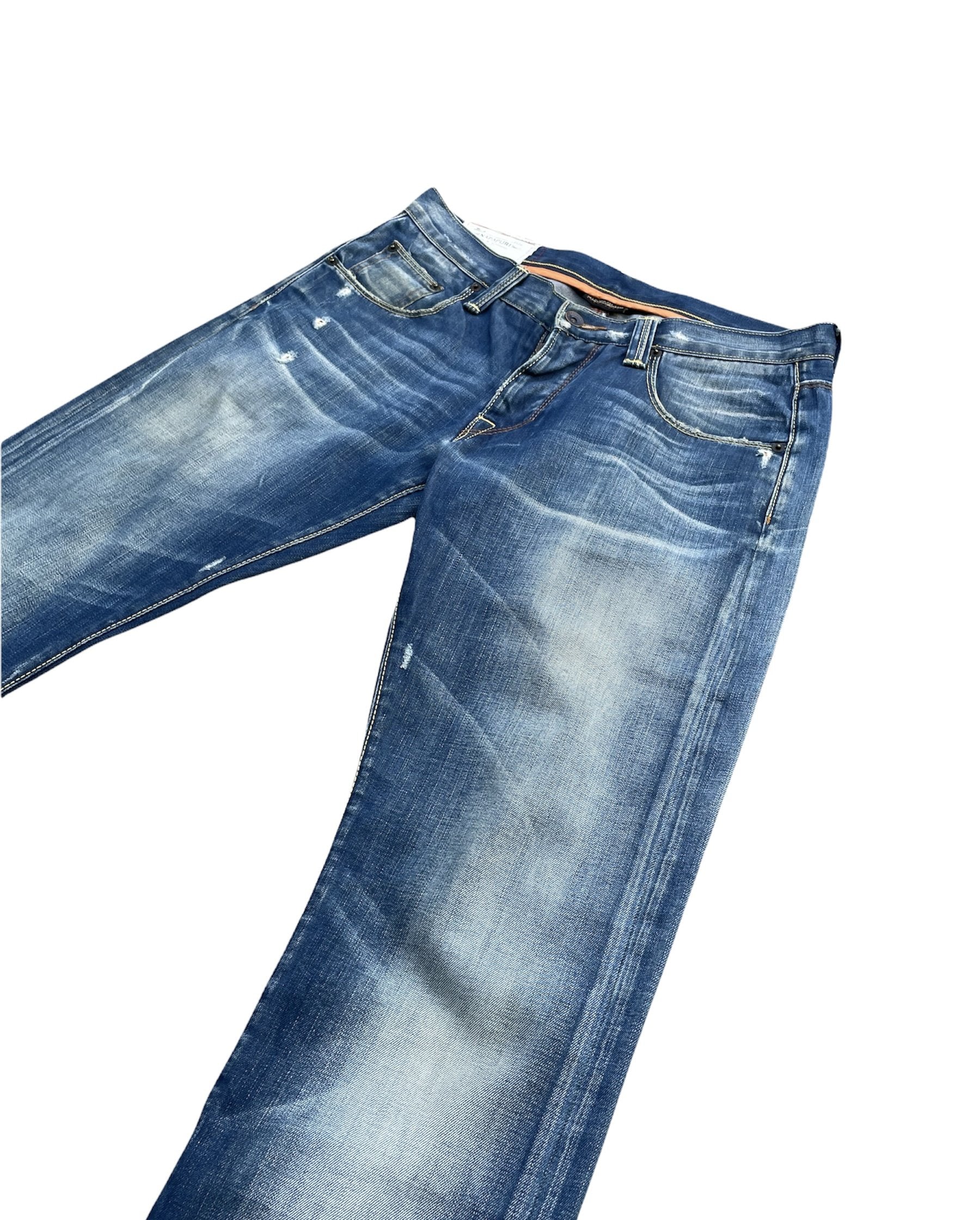 Napajiri Geographic Aging Distressed Denim