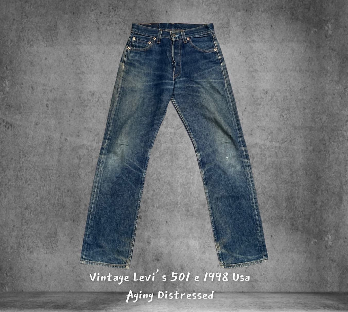 Vintage Levi’s 501 e 1998 Usa Aging Faded Distressed Denim