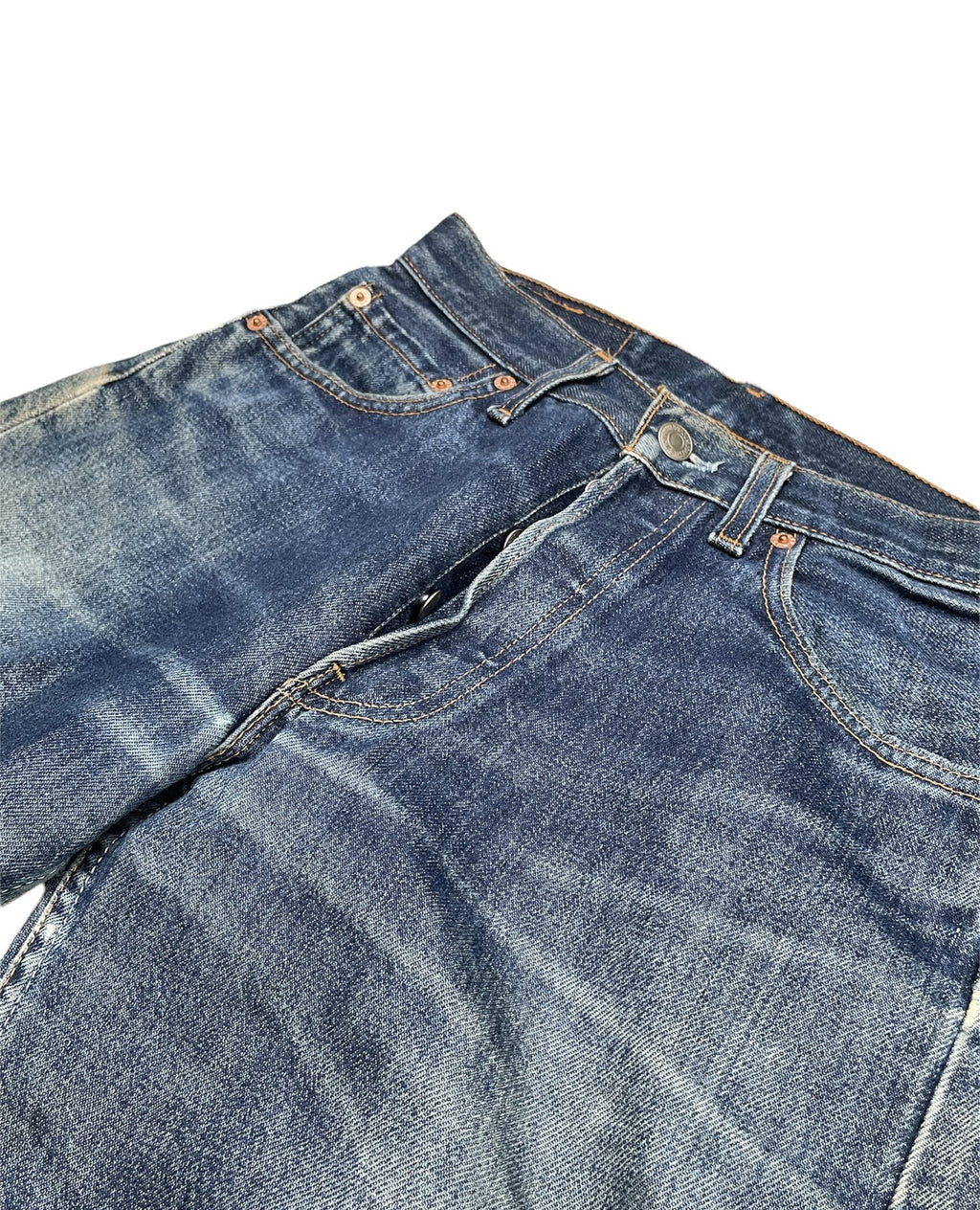 Vintage Levi’s 501 e 1998 Usa Aging Faded Distressed Denim