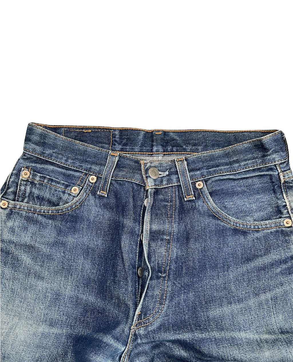 Vintage Levi’s 501 e 1998 Usa Aging Faded Distressed Denim