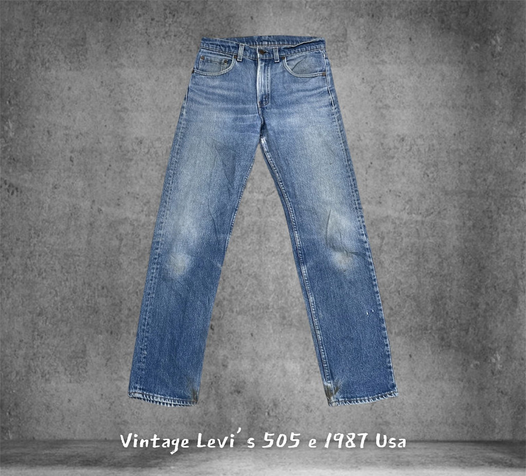 Vintage Levi’s 505 e 1987 Usa Aging Faded Stone Wash