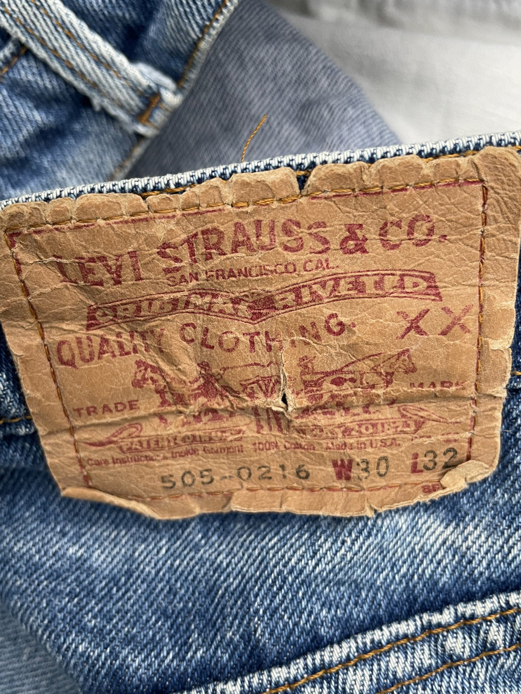 Vintage Levi’s 505 e 1987 Usa Aging Faded Stone Wash