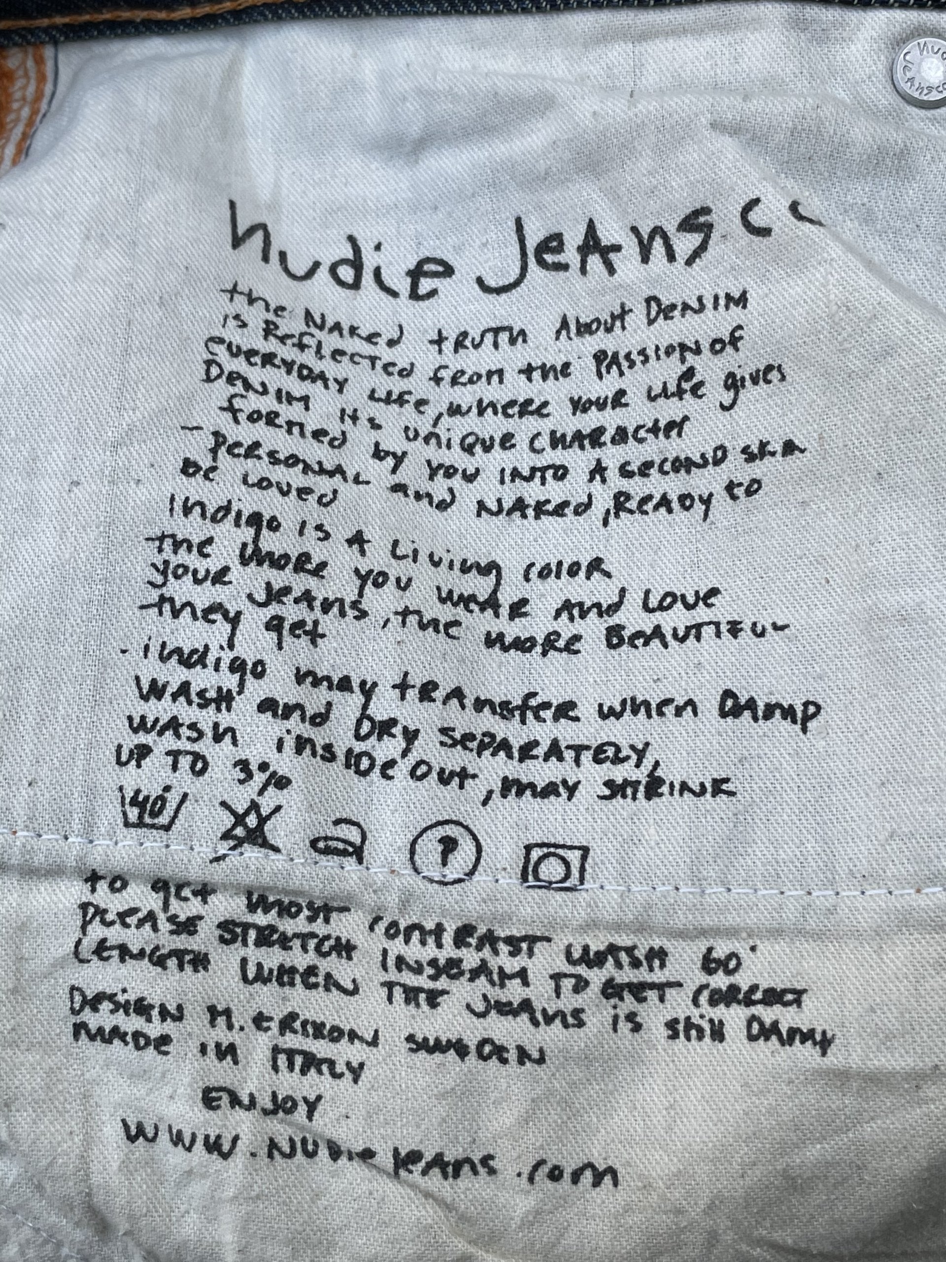 Vintage Nudie Slim Jim Dry Japan Denim