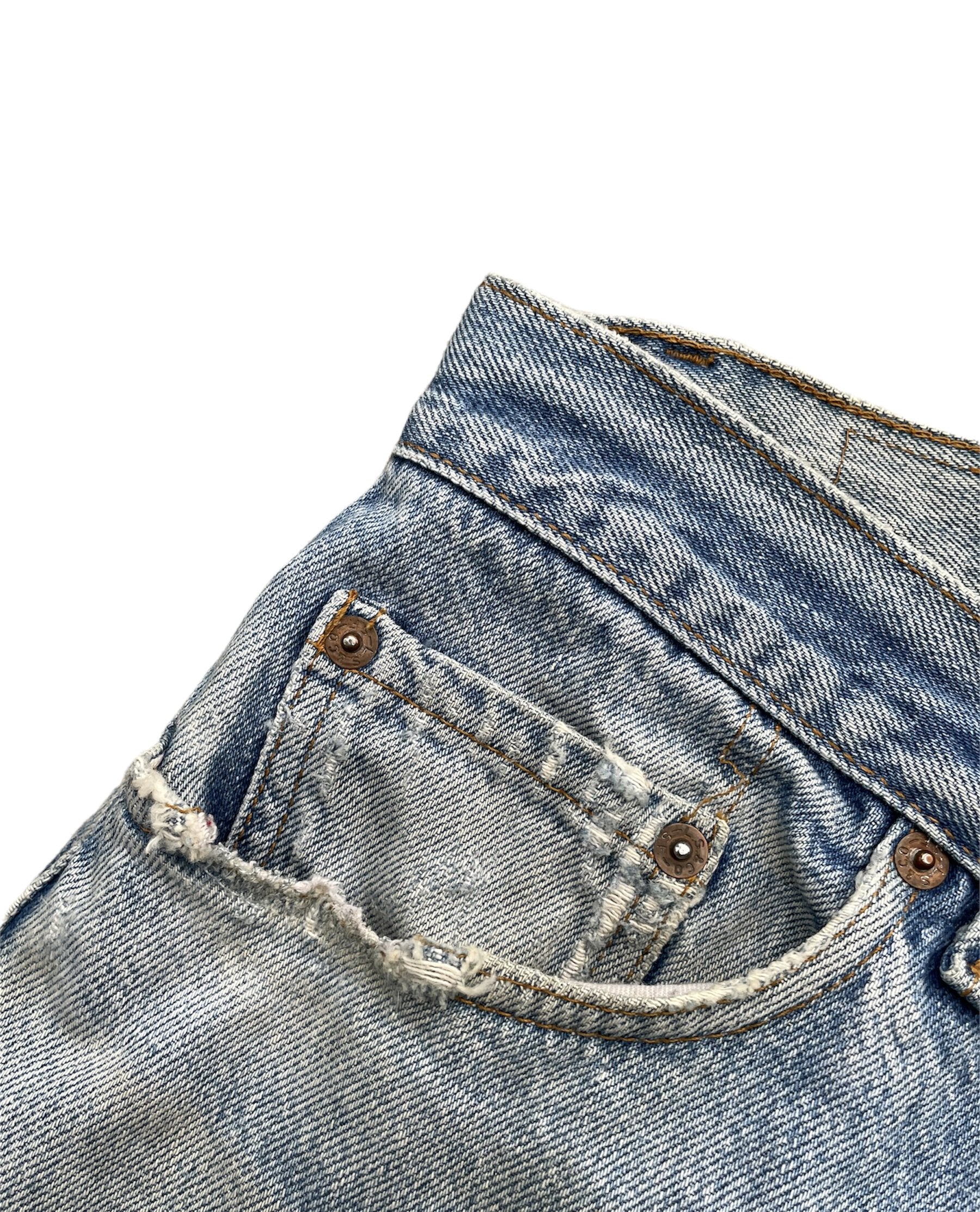 Vintage 1988 Levis 501 e Usa Aging Faded Distressed
