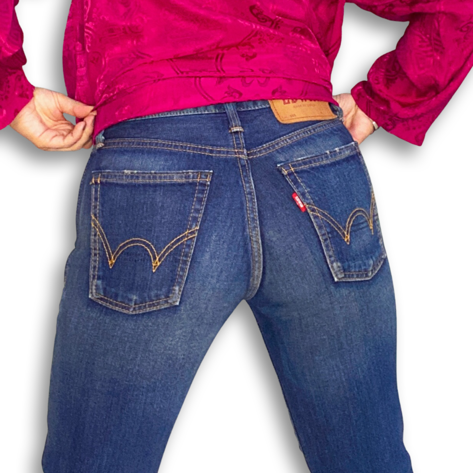 EDWIN LOT 503 'MADE IN JAPAN' TAPER CUT MID RISE JEANS // Zipper fly, longer length; waist 27 - leg 33