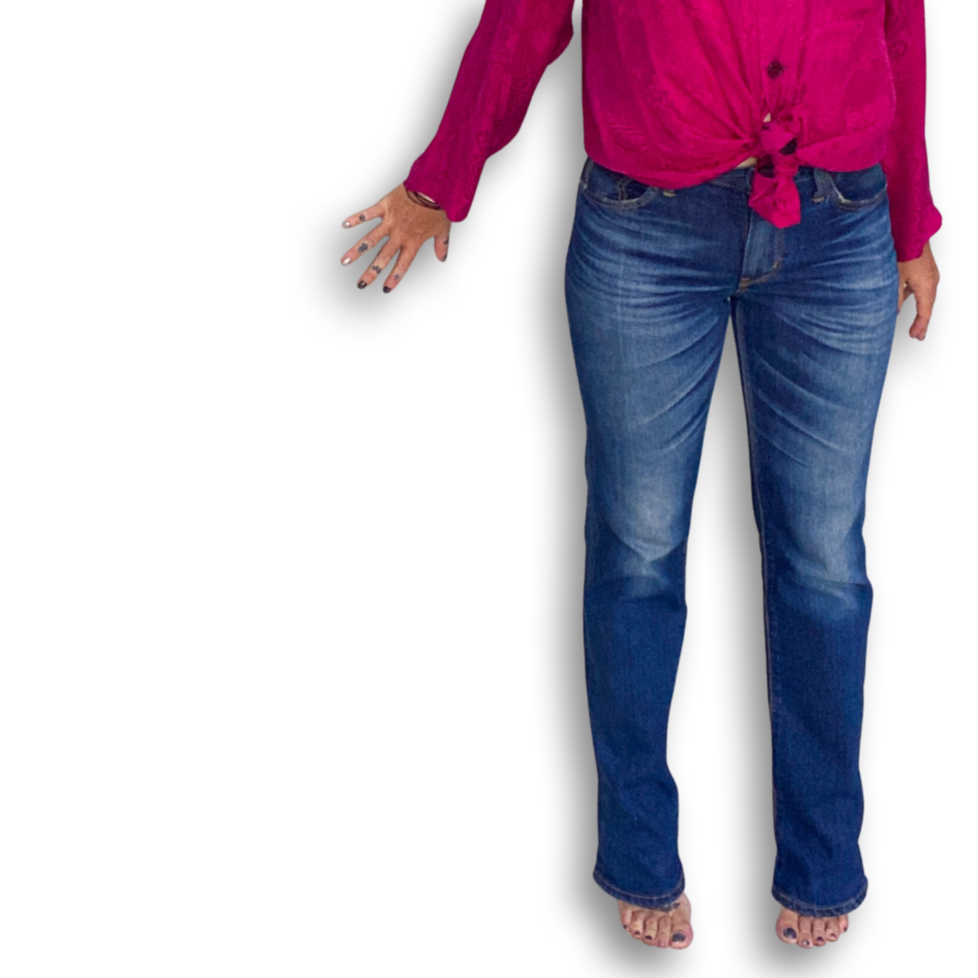 EDWIN LOT 503 'MADE IN JAPAN' TAPER CUT MID RISE JEANS // Zipper fly, longer length; waist 27 - leg 33