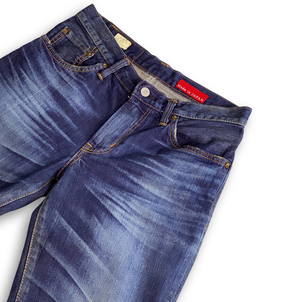 EDWIN LOT 503 'MADE IN JAPAN' TAPER CUT MID RISE JEANS // Zipper fly, longer length; waist 27 - leg 33