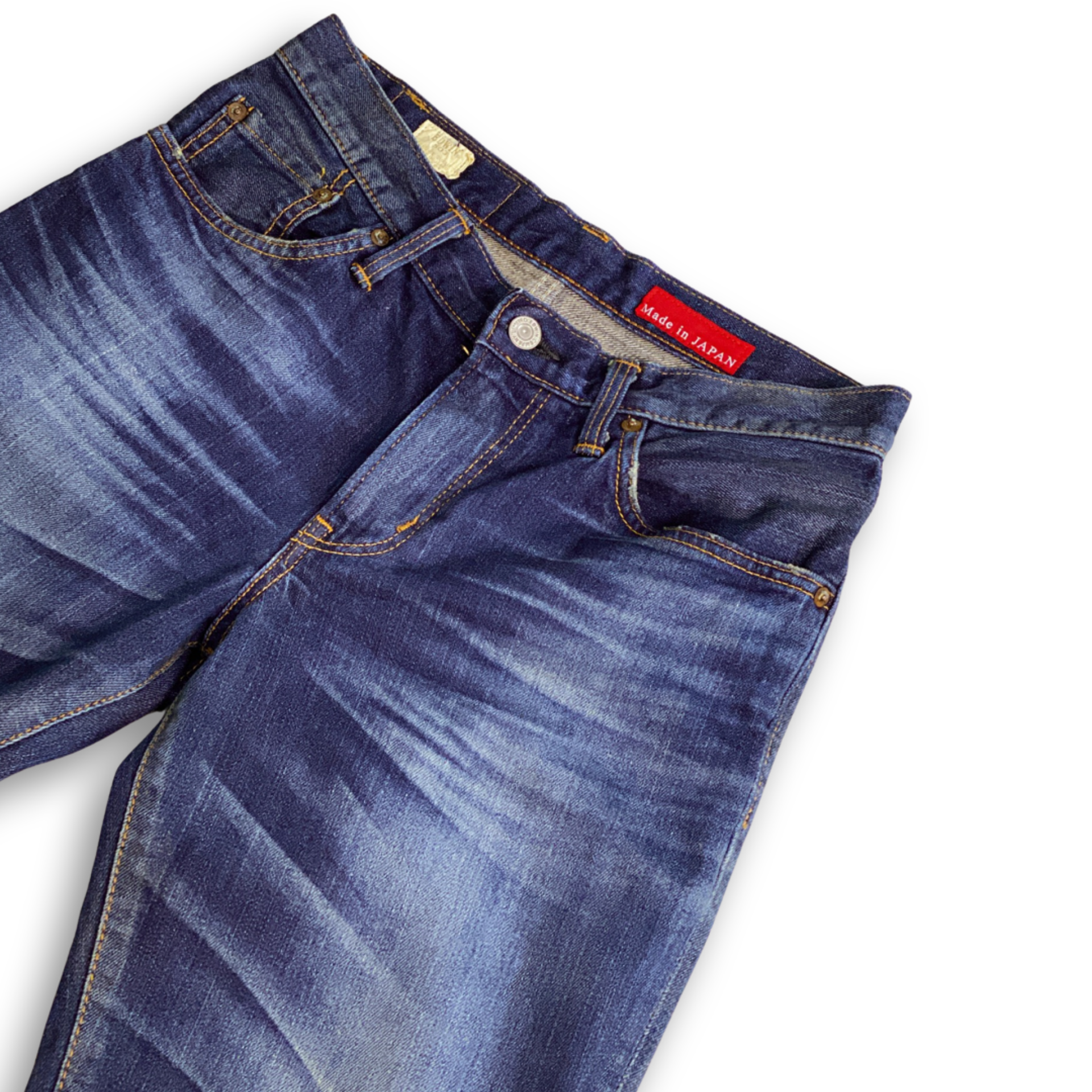 EDWIN LOT 503 'MADE IN JAPAN' TAPER CUT MID RISE JEANS // Zipper fly, longer length; waist 27 - leg 33