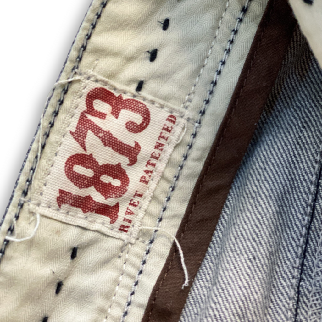 SUPER RARE LADIES LEVIS COPPER JEANS // Button fly, special stitch and copper hardware details. Size 27 waist 32 length.