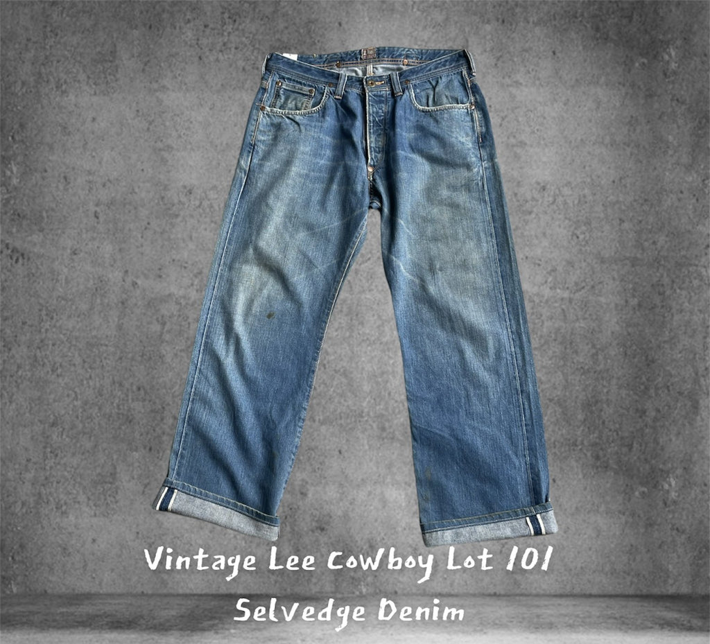 Vintage Lee Cowboy Lot 101 Aging Selvedge Denim