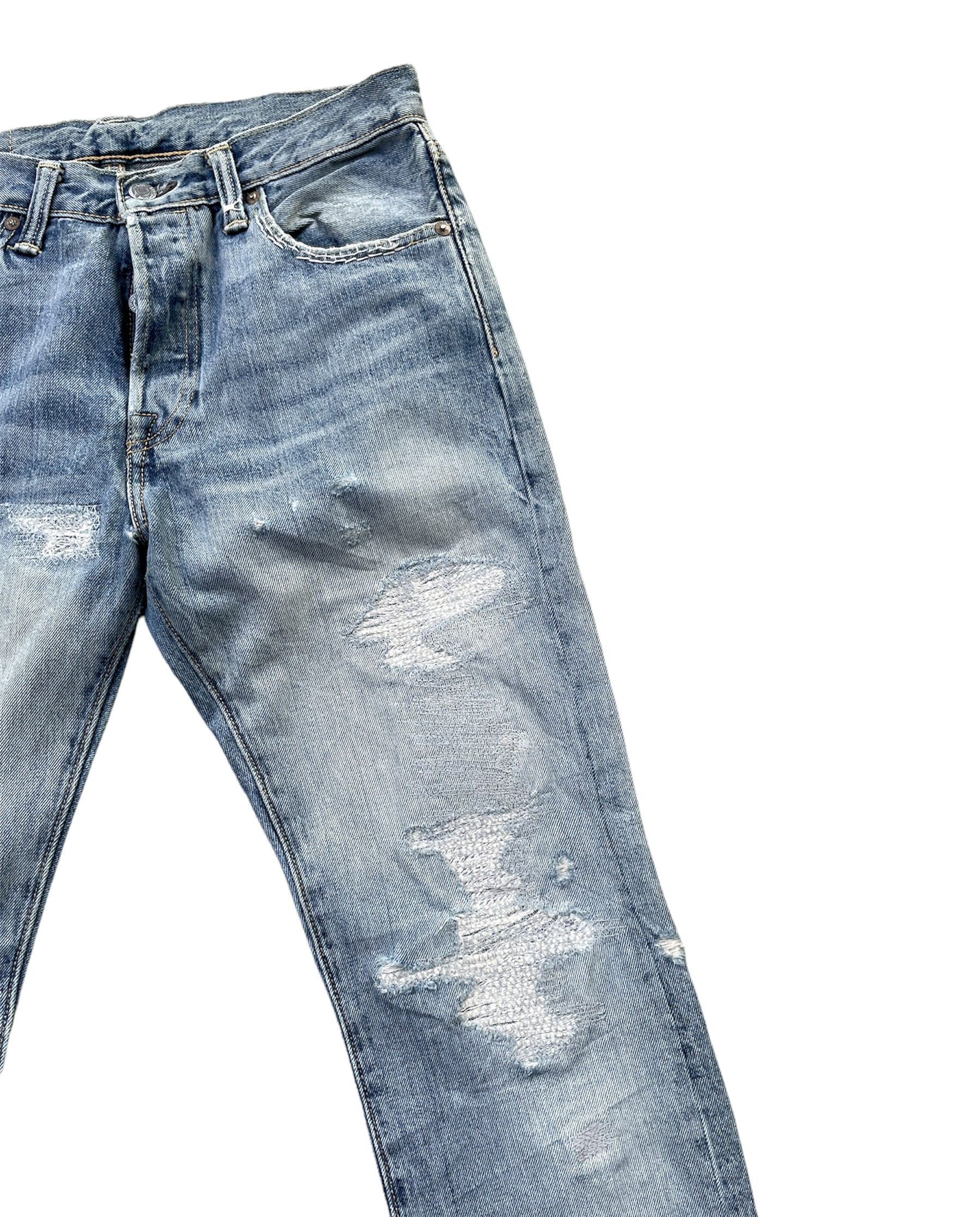 Levis 501 e Mexico Aging Distressed Rework