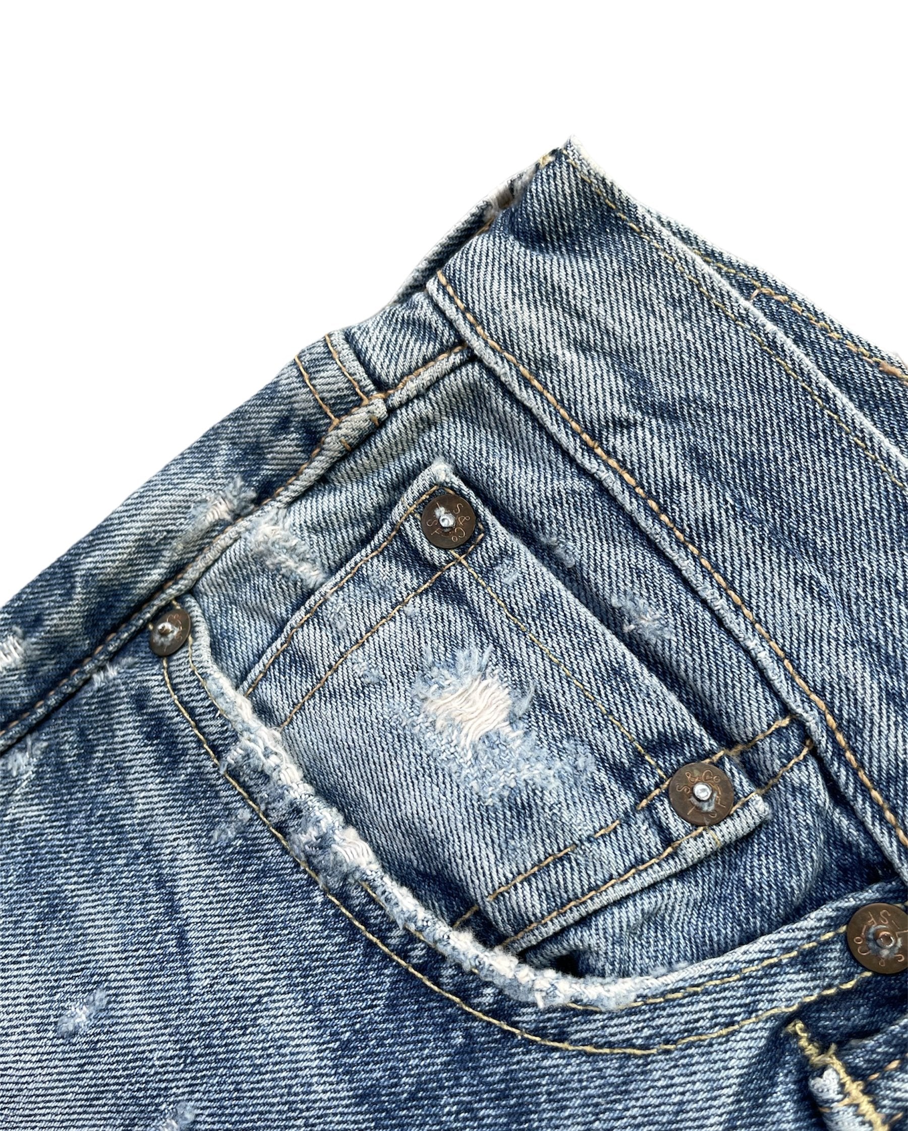 Levis 501 e Mexico Aging Distressed Rework