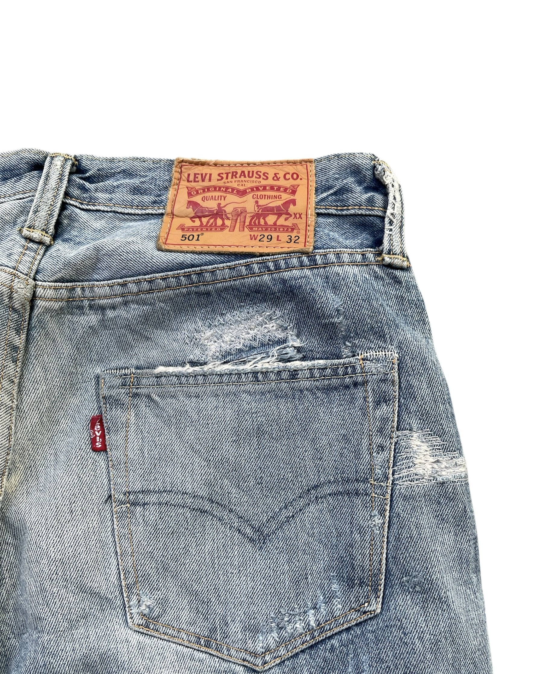 Levis 501 e Mexico Aging Distressed Rework
