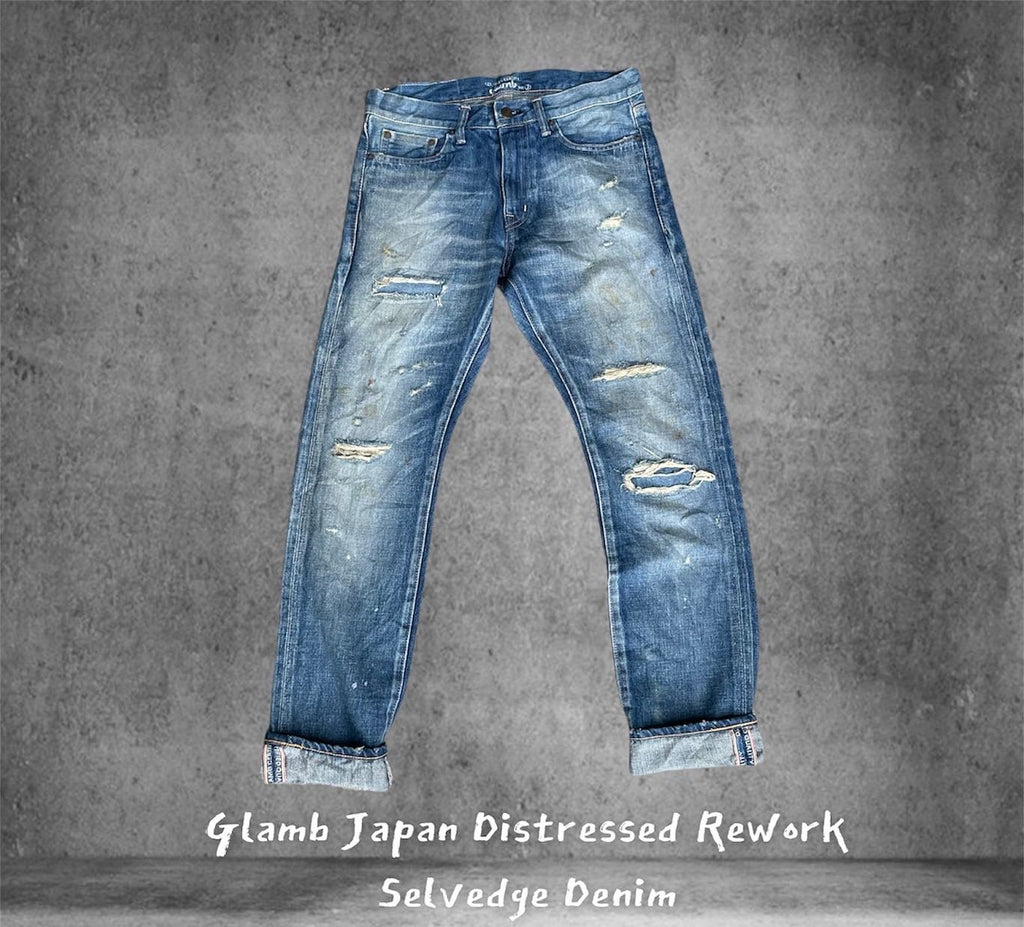 Glamb Japan Selvedge Aging Distressed Rework Denim
