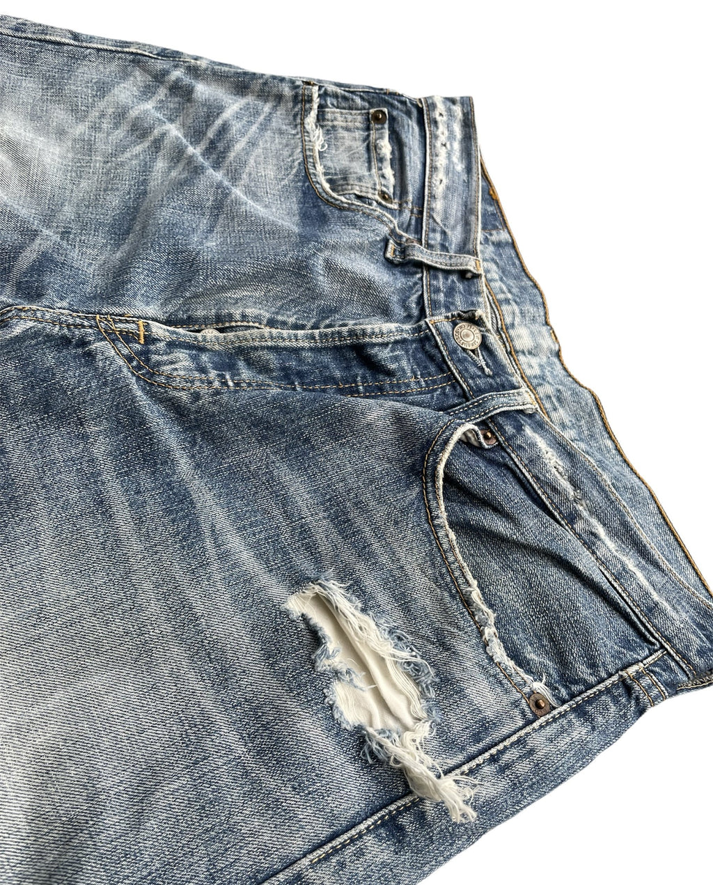 Vintage Levis 501 e 2005 Aging Distressed Denim