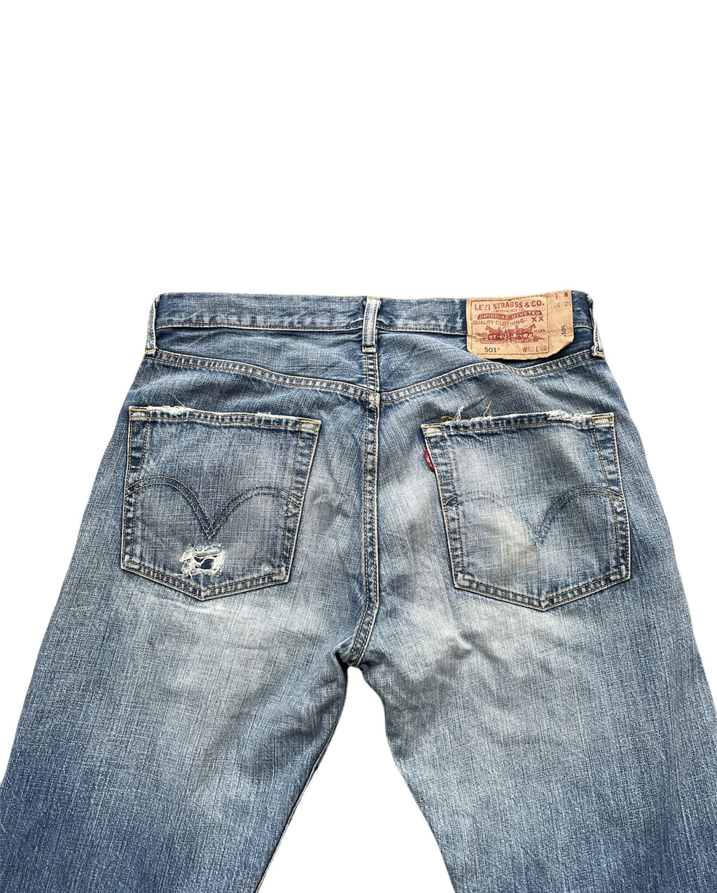 Vintage Levis 501 e 2005 Aging Distressed Denim