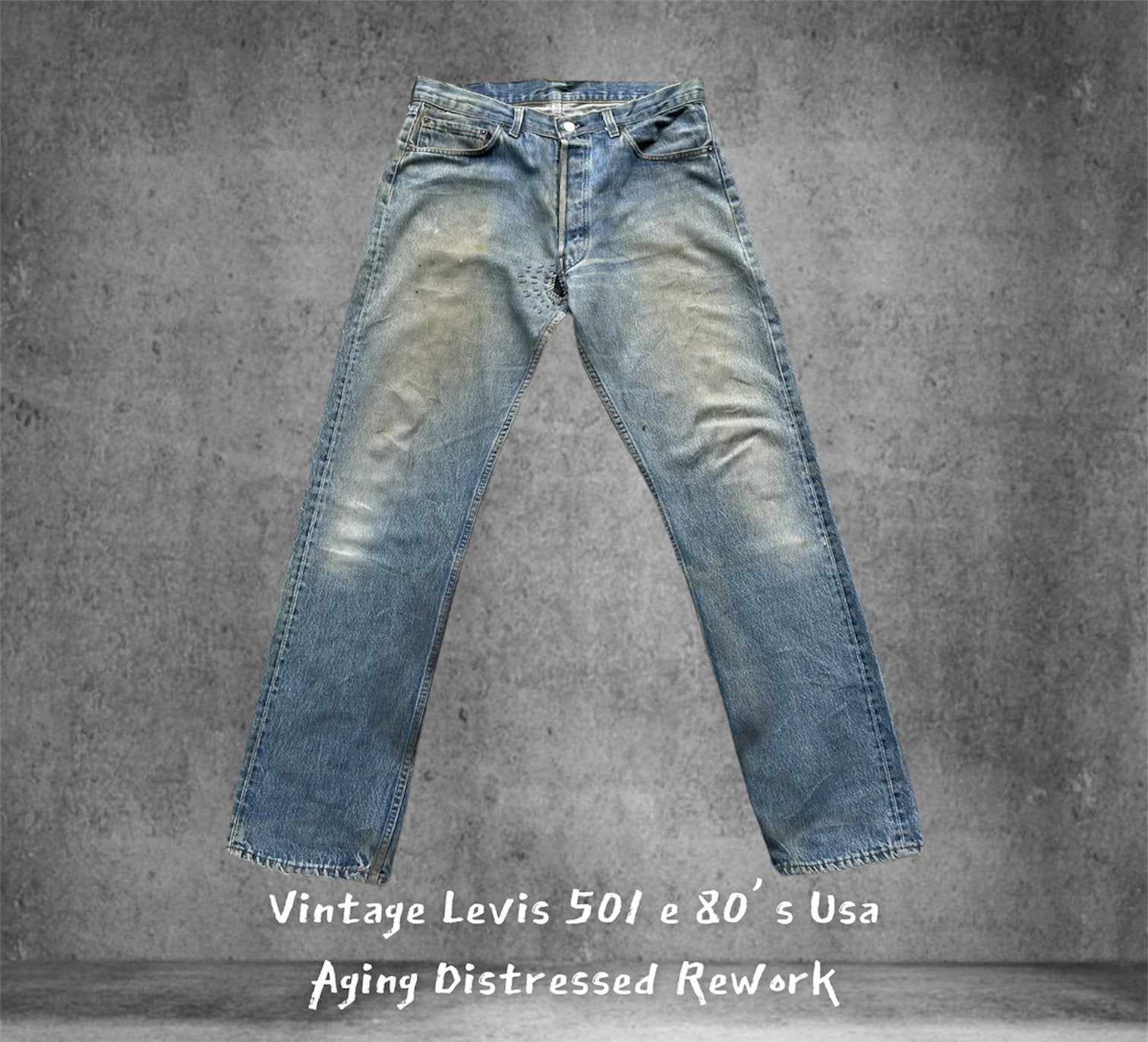Vintage 80’s Levis 501 e Usa Aging Distressed Rework