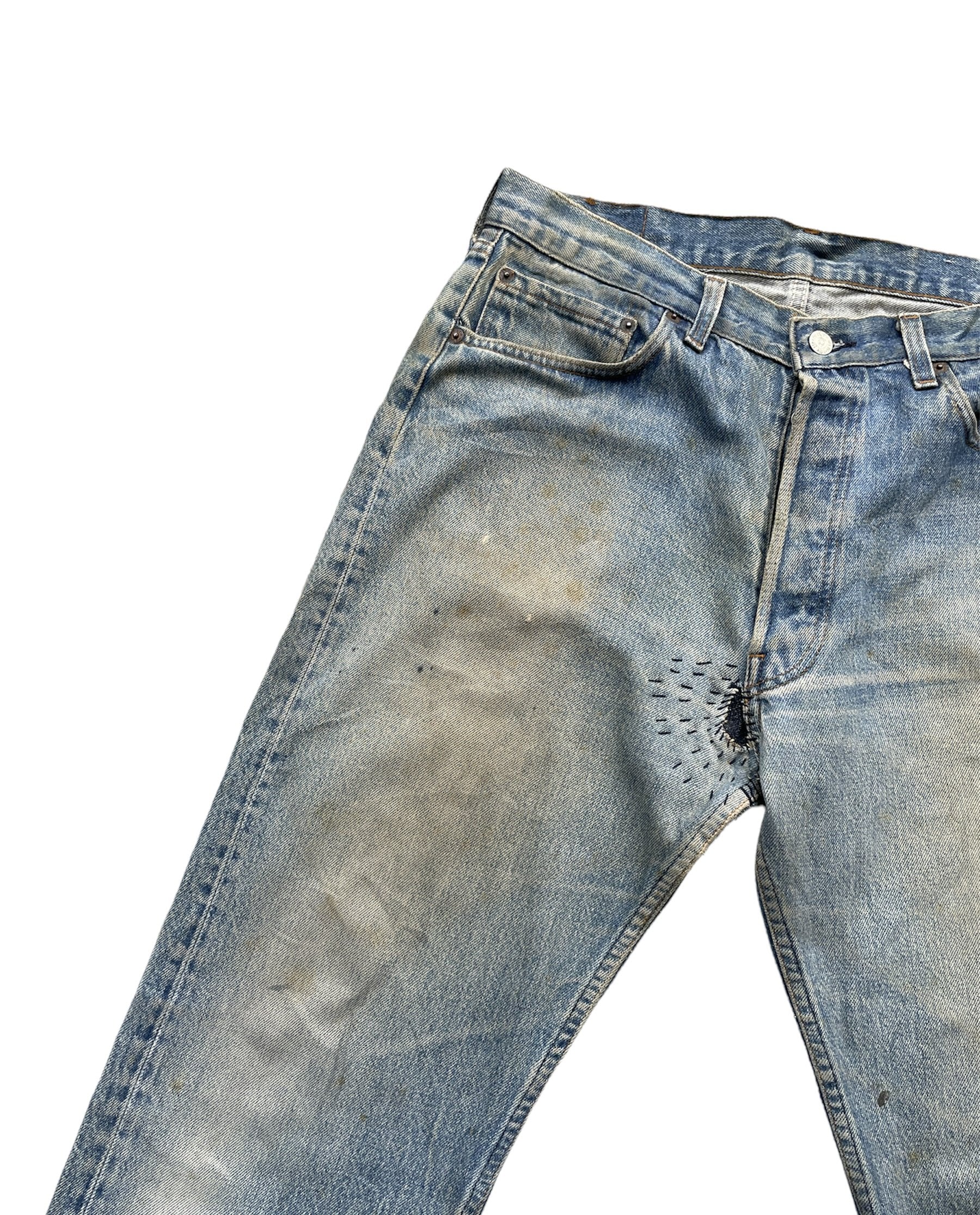 Vintage 80’s Levis 501 e Usa Aging Distressed Rework