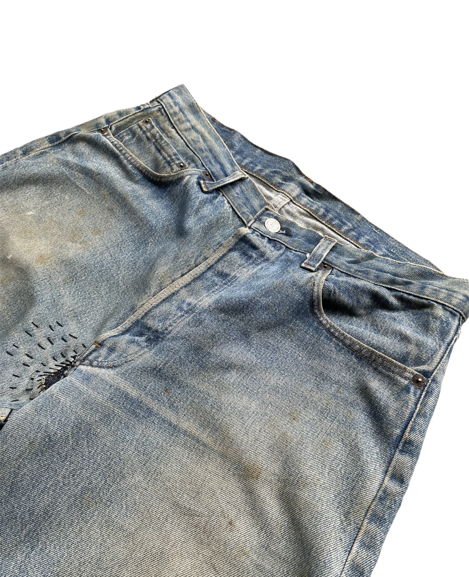 Vintage 80’s Levis 501 e Usa Aging Distressed Rework