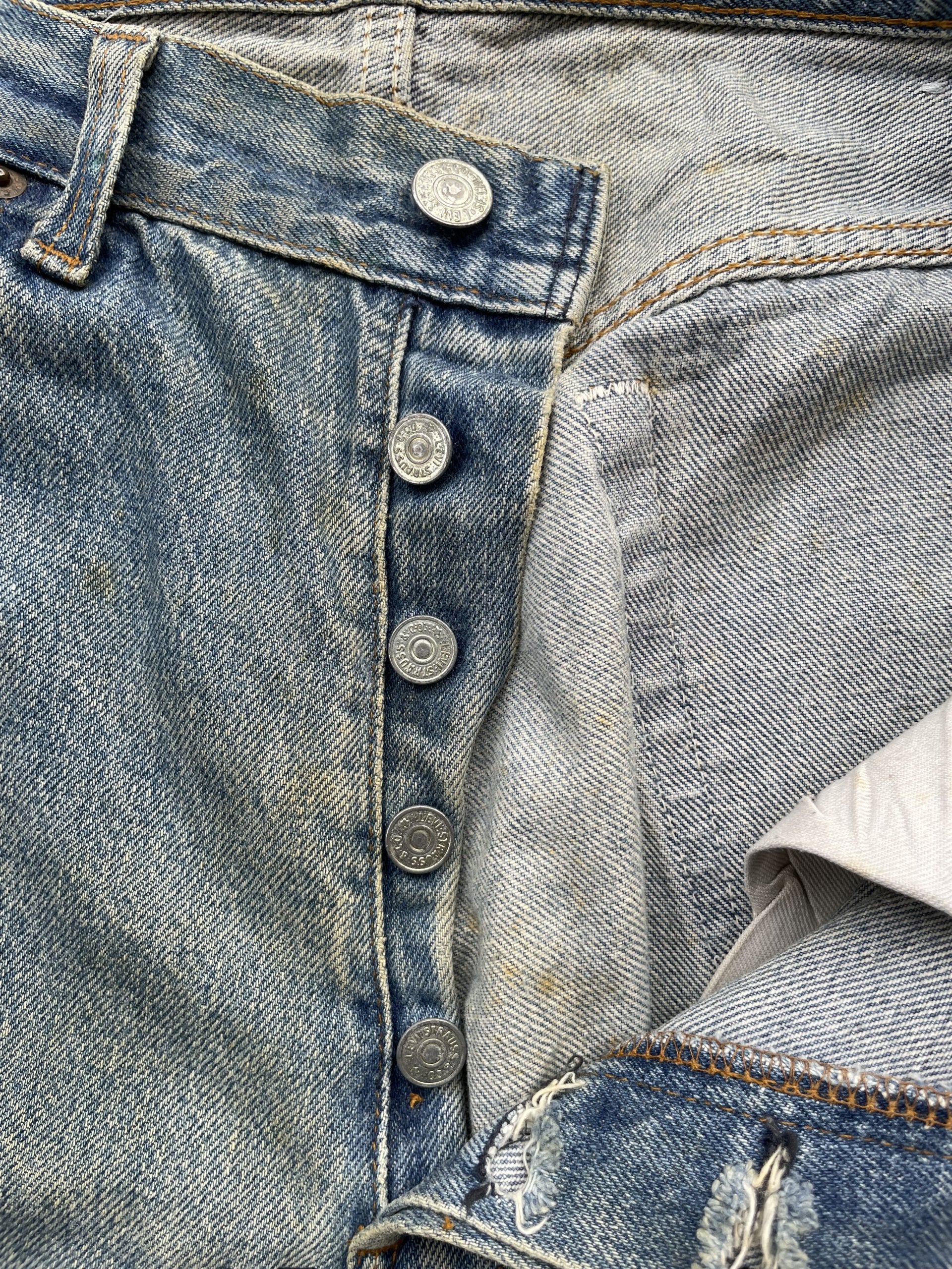 Vintage 80’s Levis 501 e Usa Aging Distressed Rework