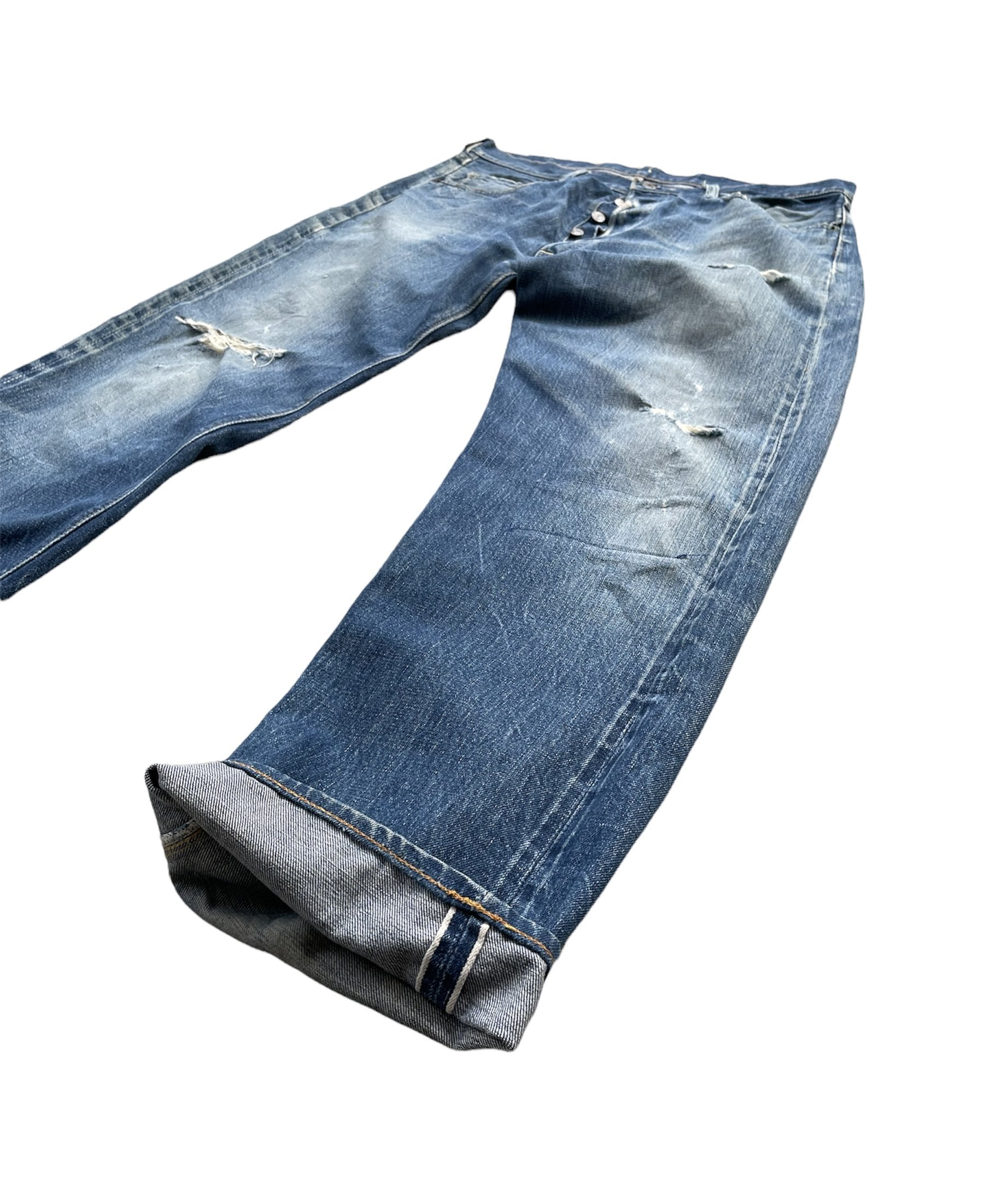 Vintage 1970-73 Levis 501 E Redline Aging Distressed