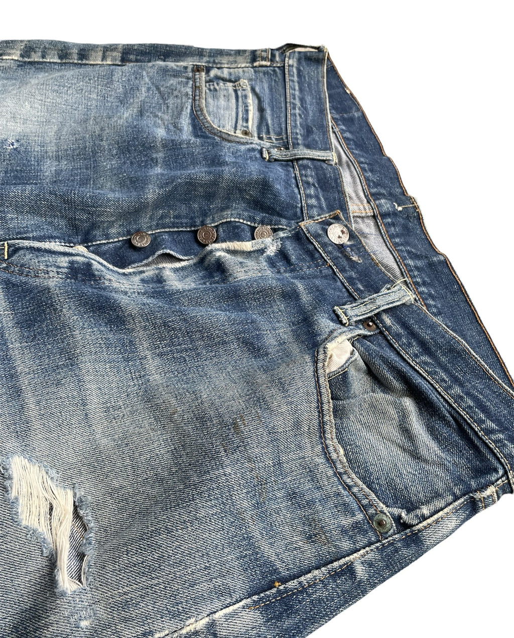 Vintage 1970-73 Levis 501 E Redline Aging Distressed