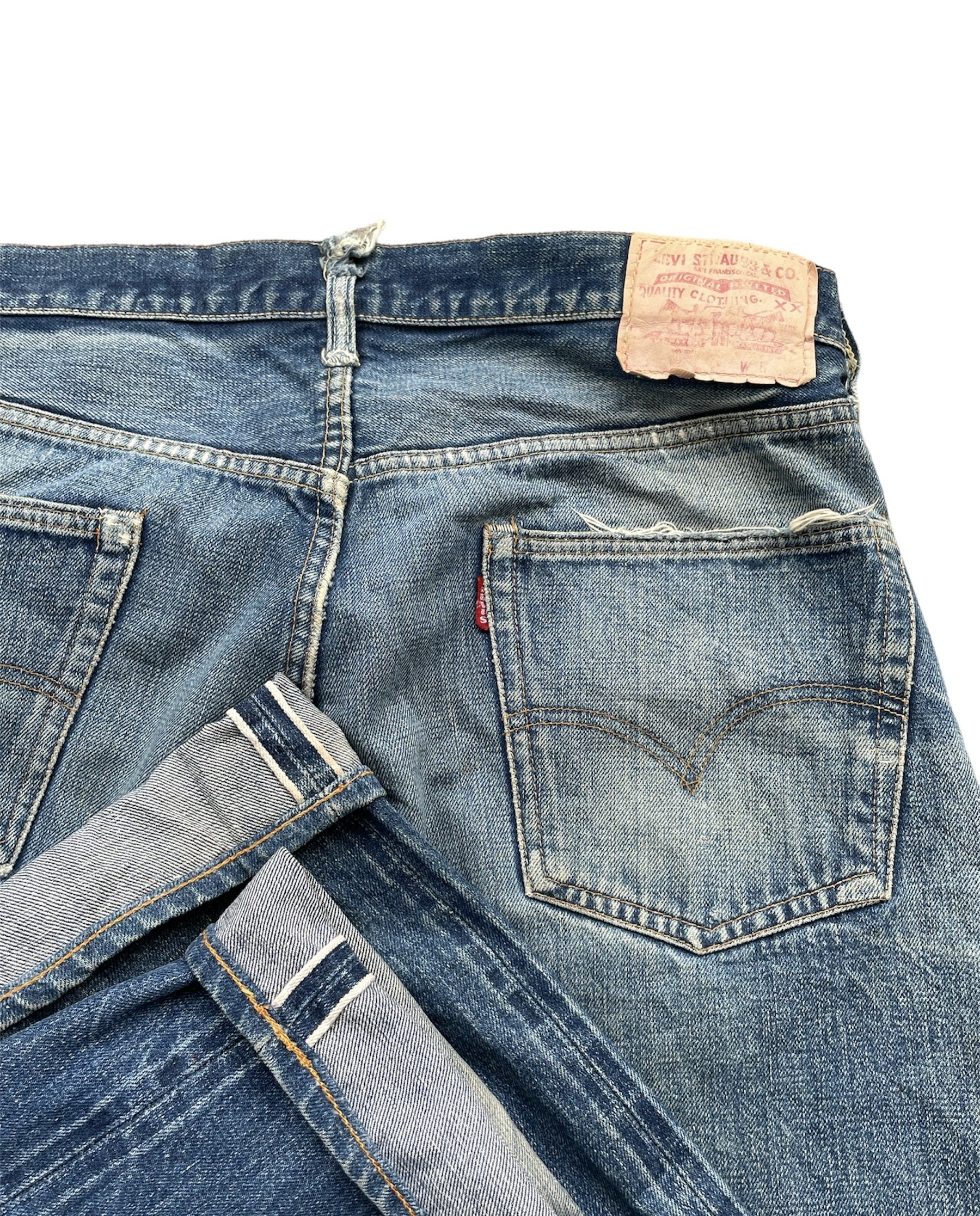Vintage 1970-73 Levis 501 E Redline Aging Distressed