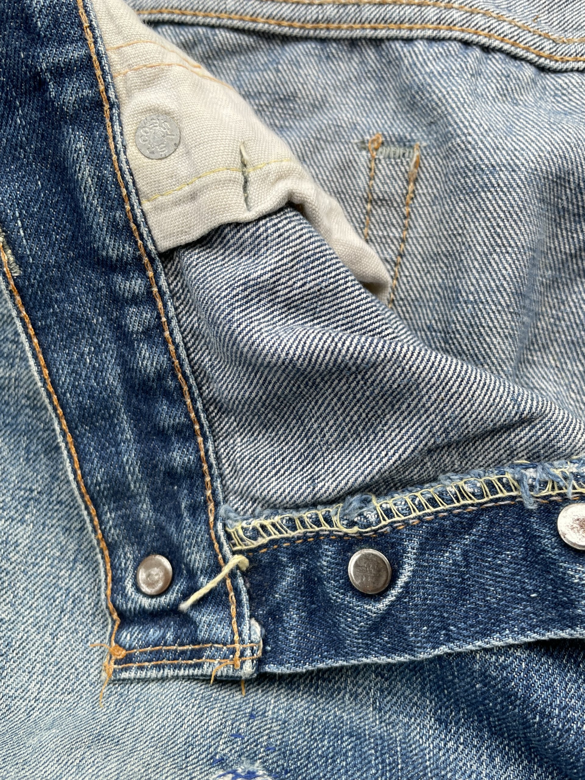 Vintage 1970-73 Levis 501 E Redline Aging Distressed