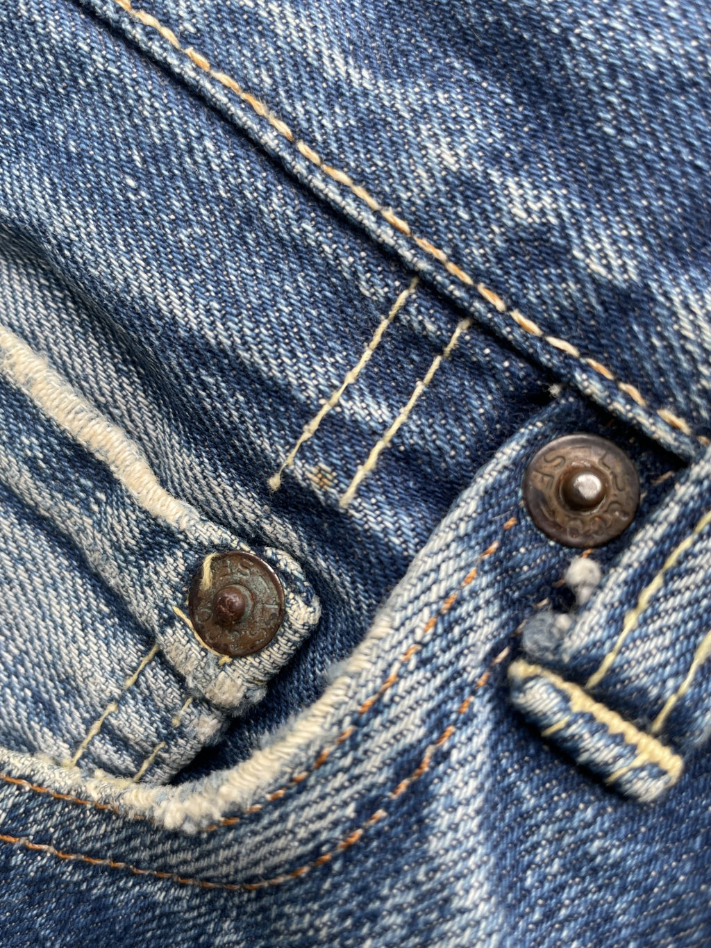Vintage 1970-73 Levis 501 E Redline Aging Distressed