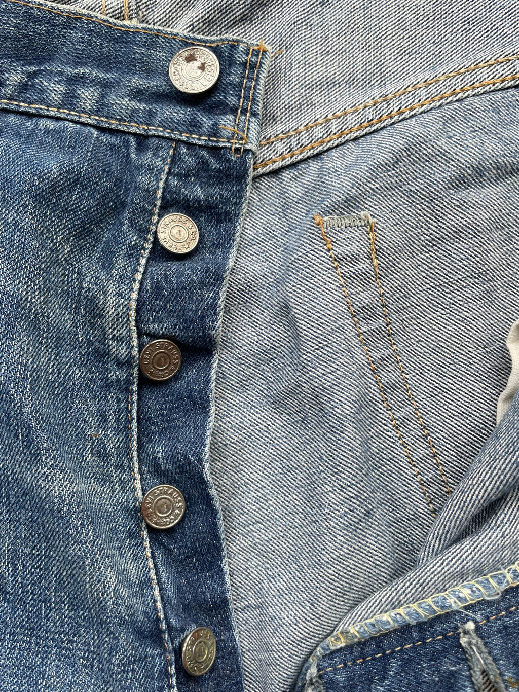 Vintage 1970-73 Levis 501 E Redline Aging Distressed