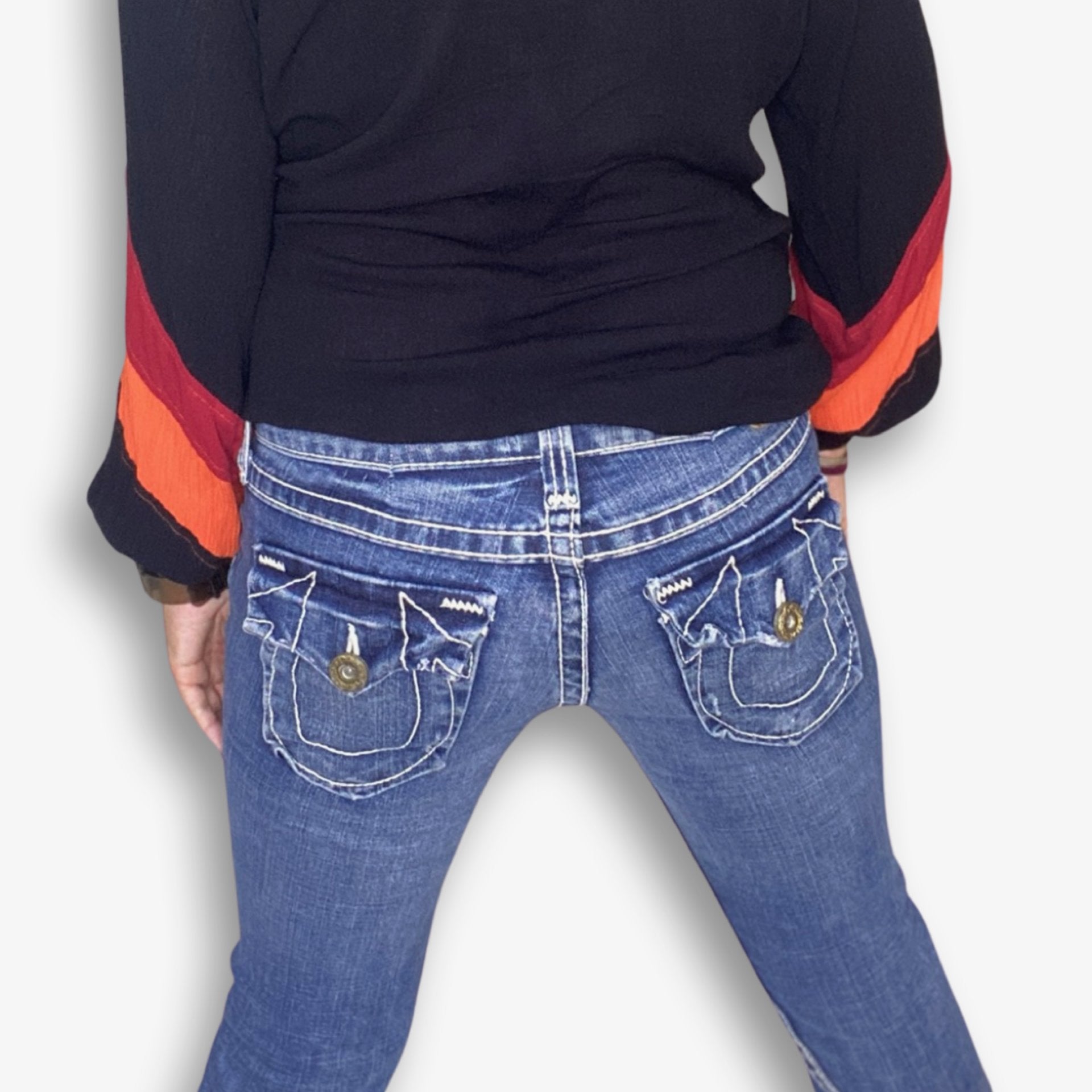 TRUE RELIGION JOEY BIG J Bootcut/Flare size 29 waist 31 inside leg Twisted Seams
