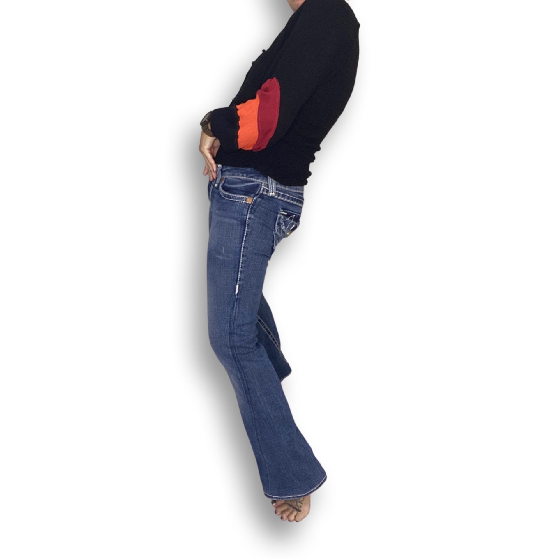 TRUE RELIGION JOEY BIG J Bootcut/Flare size 29 waist 31 inside leg Twisted Seams