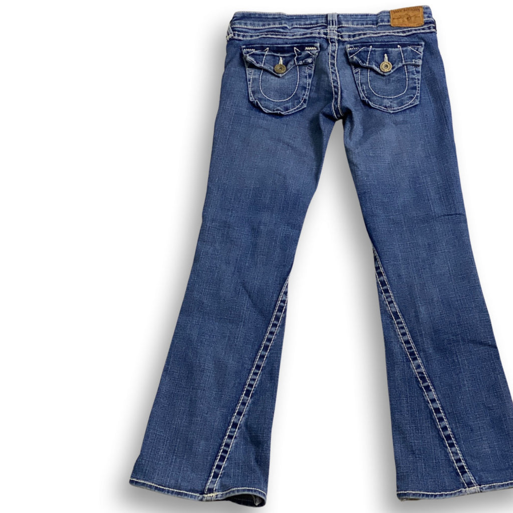 TRUE RELIGION JOEY BIG J Bootcut/Flare size 29 waist 31 inside leg Twisted Seams
