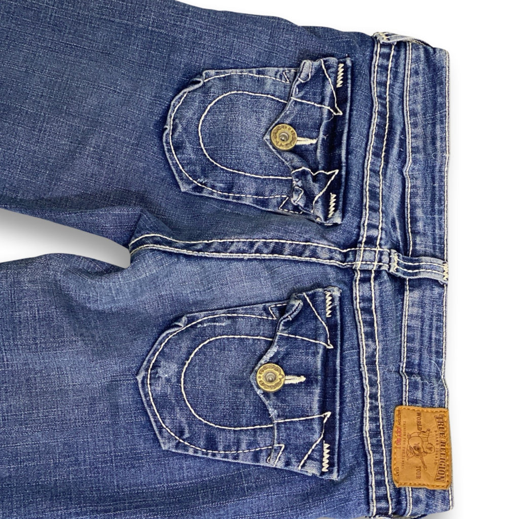 TRUE RELIGION JOEY BIG J Bootcut/Flare size 29 waist 31 inside leg Twisted Seams