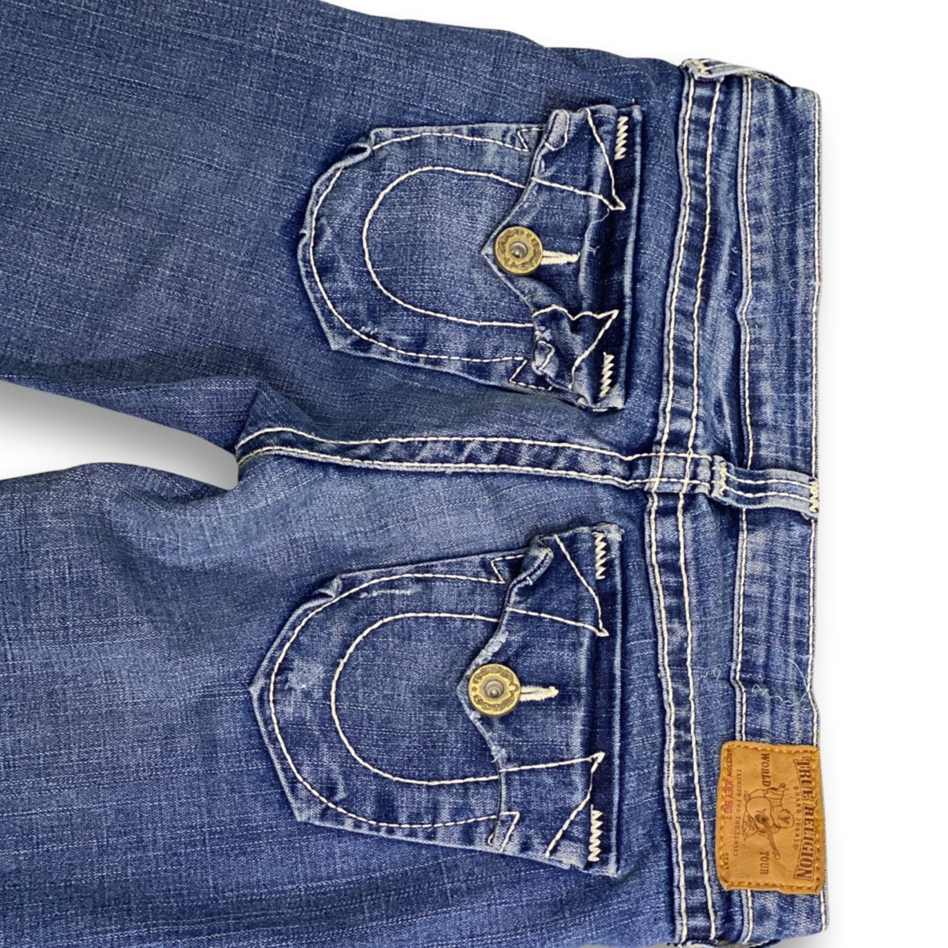 TRUE RELIGION JOEY BIG J Bootcut/Flare size 29 waist 31 inside leg Twisted Seams