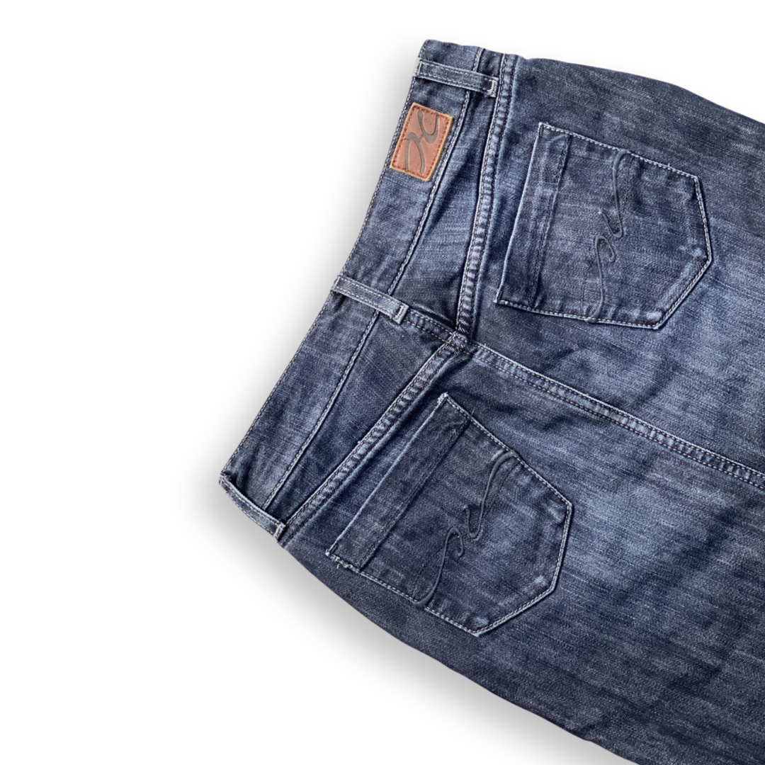 TOMMY HILFIGER INDIGO DENIM FRONT SPLIT PENCIL SKIRT MADE IN USA // Size USA 2/UK 6