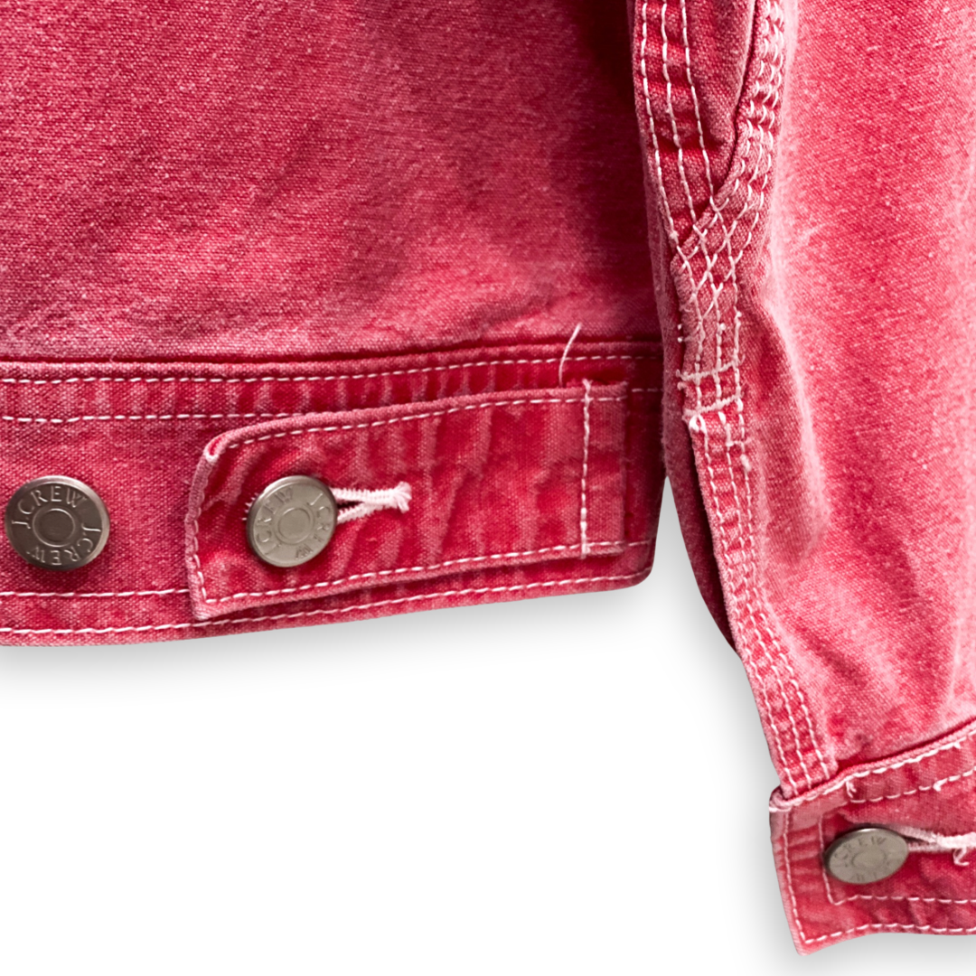RARE J-CREW VINTAGE WASHED RED DENIM JACKET // Zipper fastening, size xs
