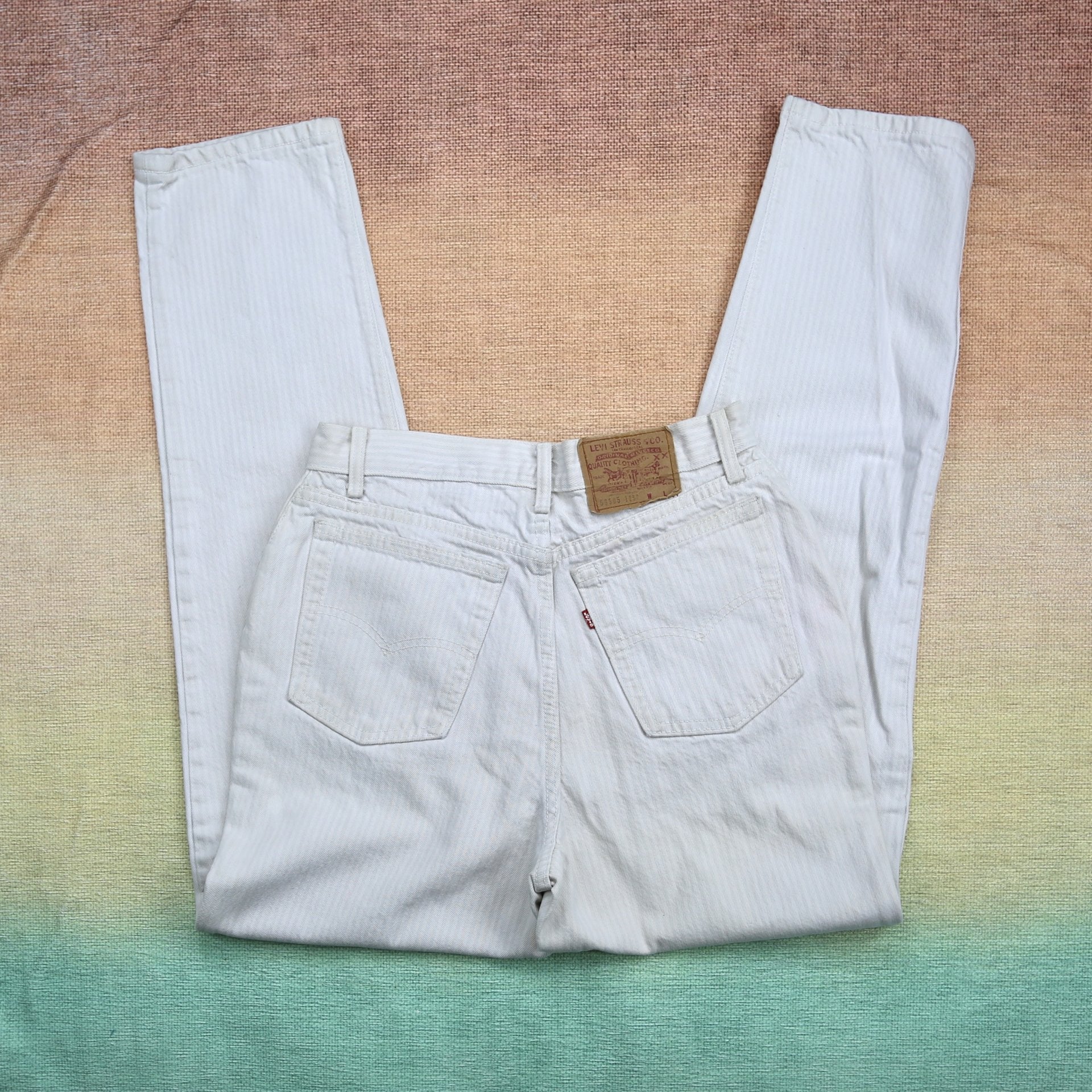 Vintage Levis 505 White Pin Striped High Waisted Jeans