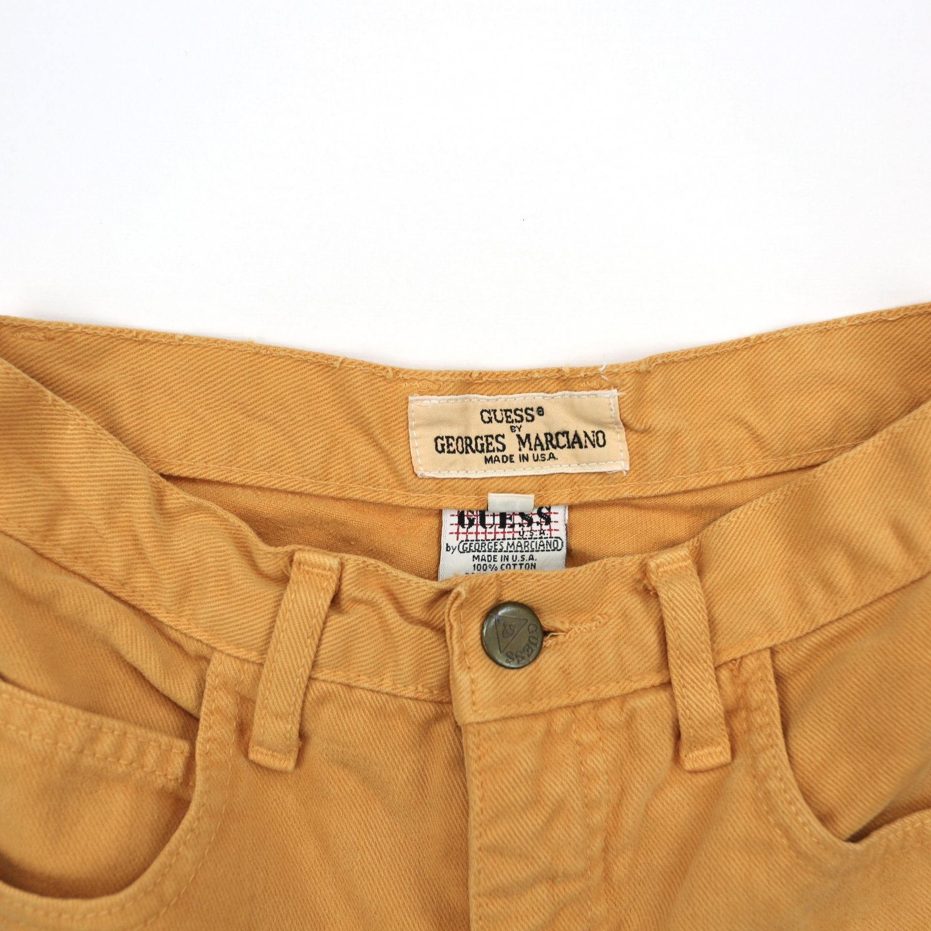 Vintage Guess Soft Yellow High Waisted Shorts