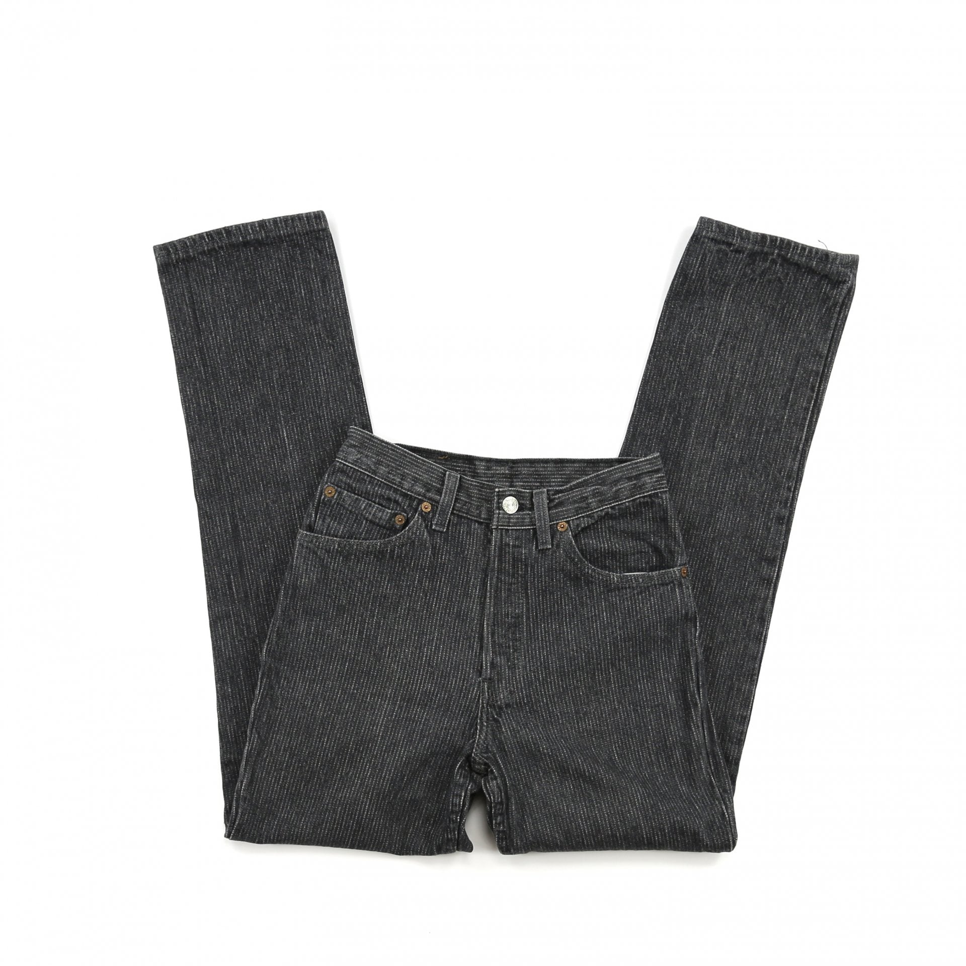 Vintage Levis 501 Black Striped High Waisted Jeans