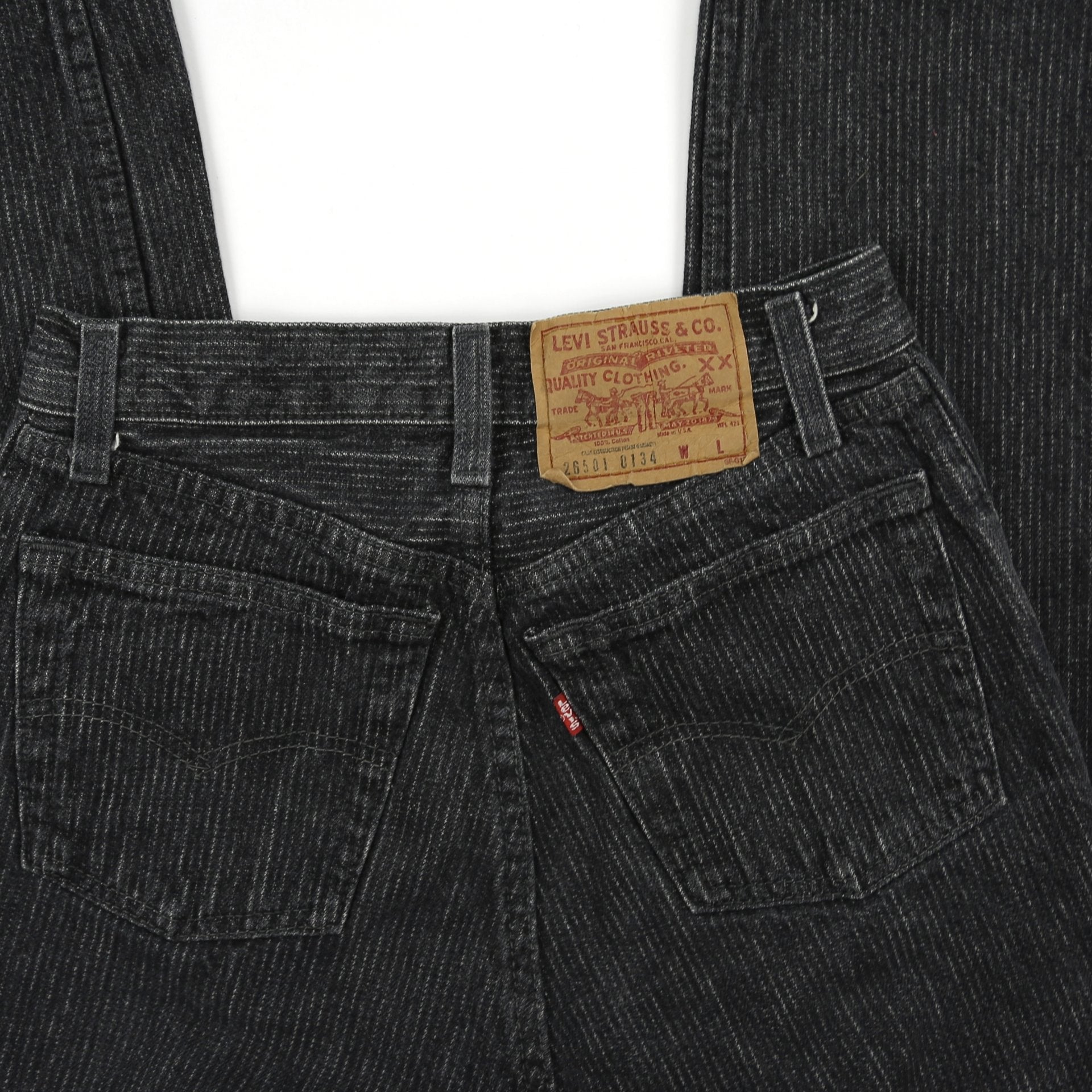 Vintage Levis 501 Black Striped High Waisted Jeans