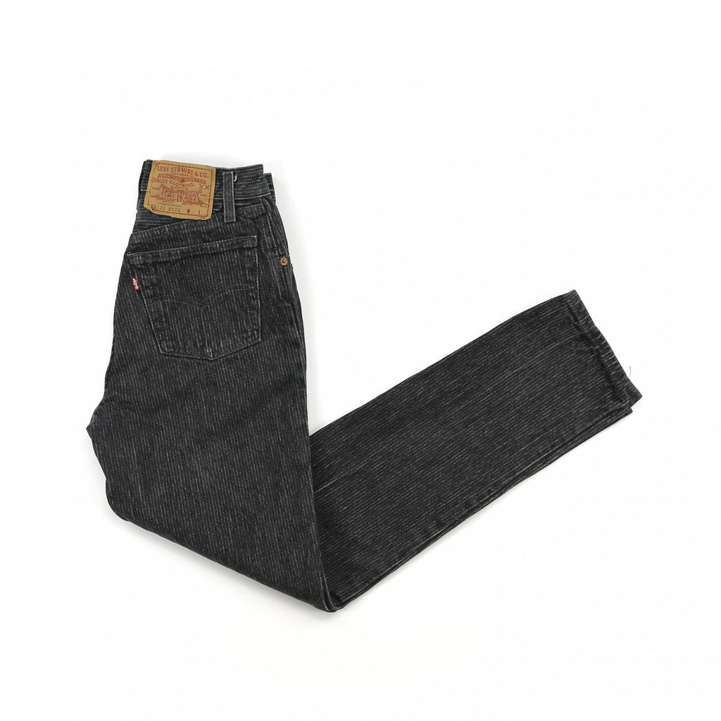 Vintage Levis 501 Black Striped High Waisted Jeans