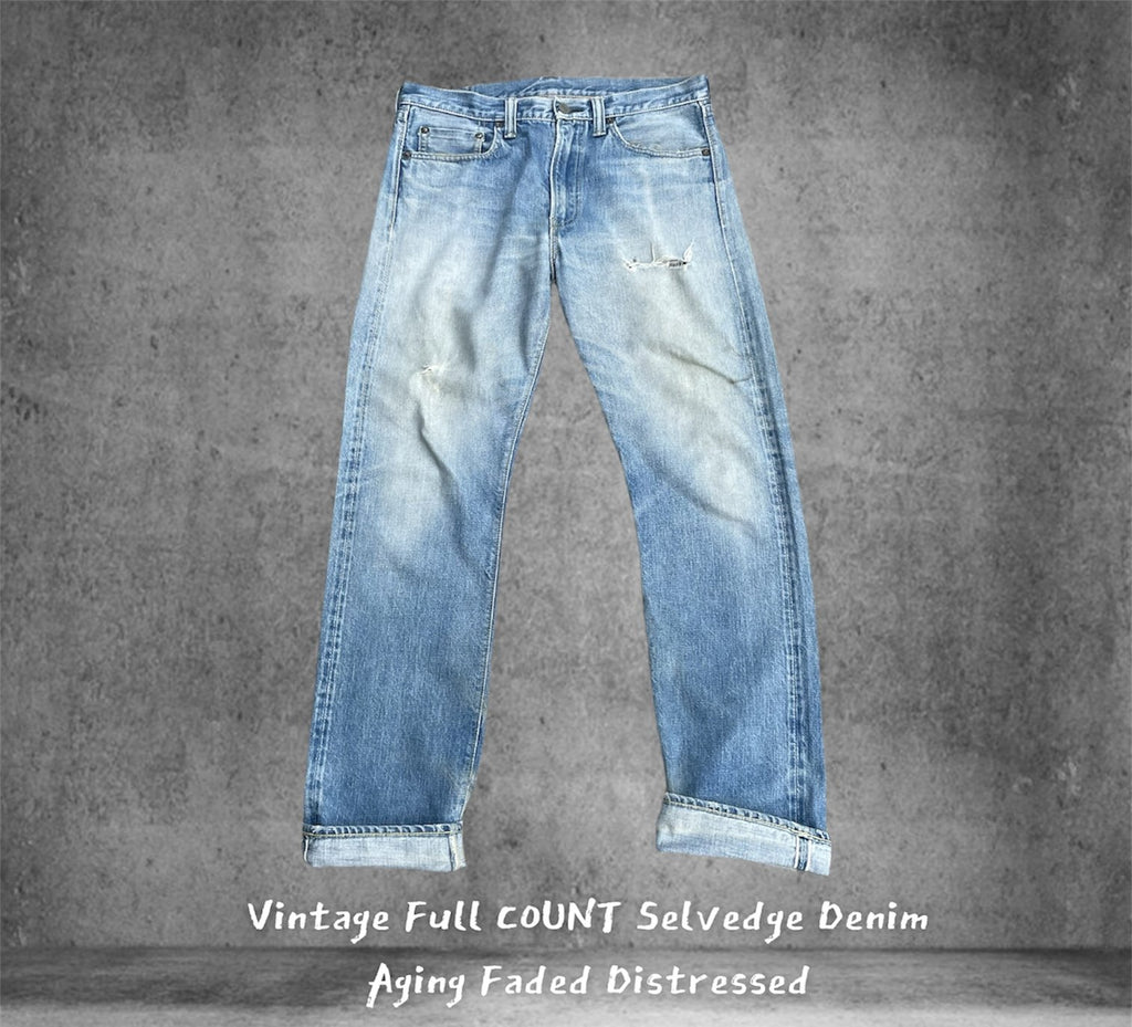 Vintage Full Count Japan Aging Faded Selvedge Denim
