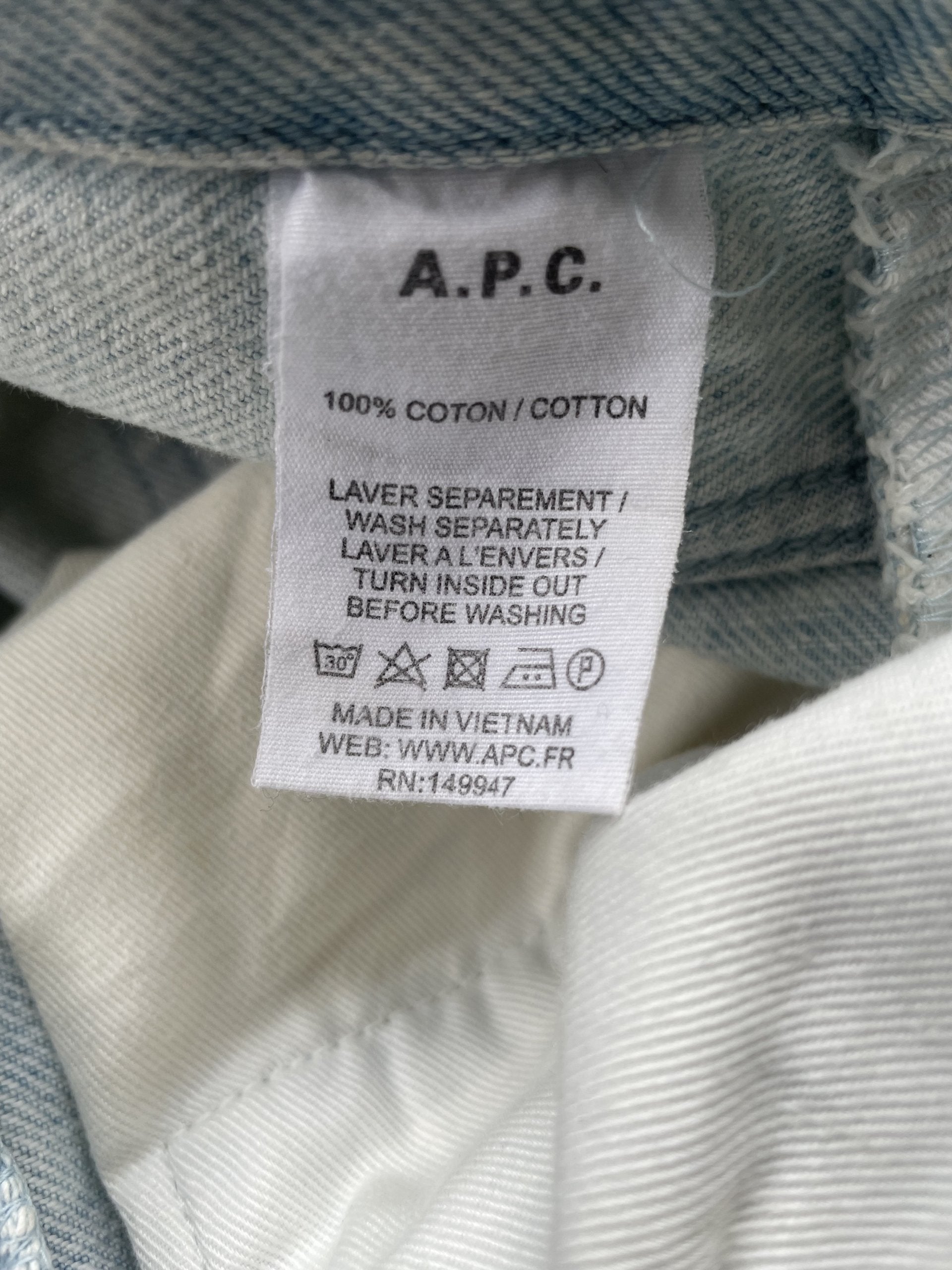 Vintage APC Faded Wash Selvedge Denim