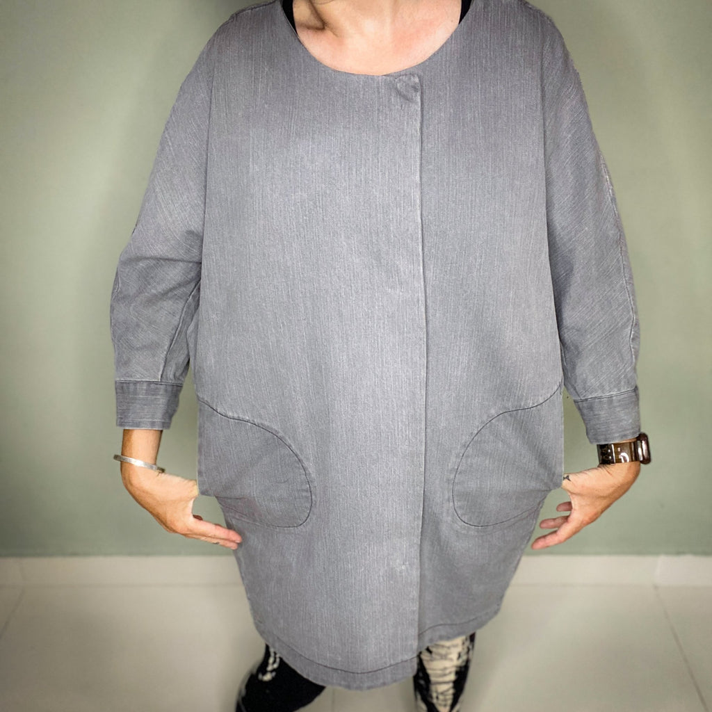 VANESSA KOREA GREY DENIM JACKET