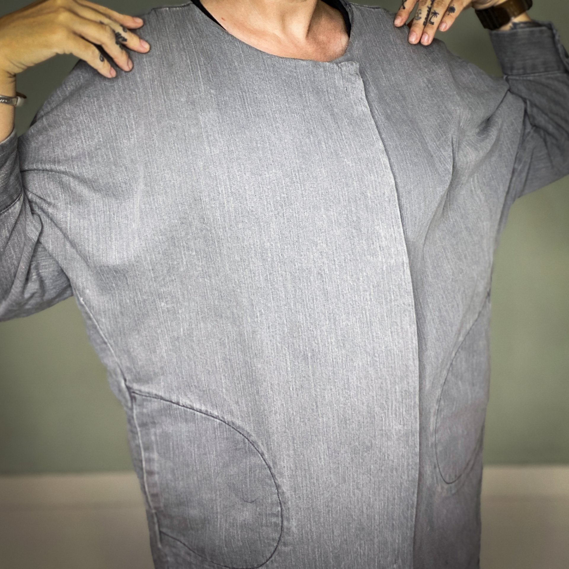 VANESSA KOREA GREY DENIM JACKET