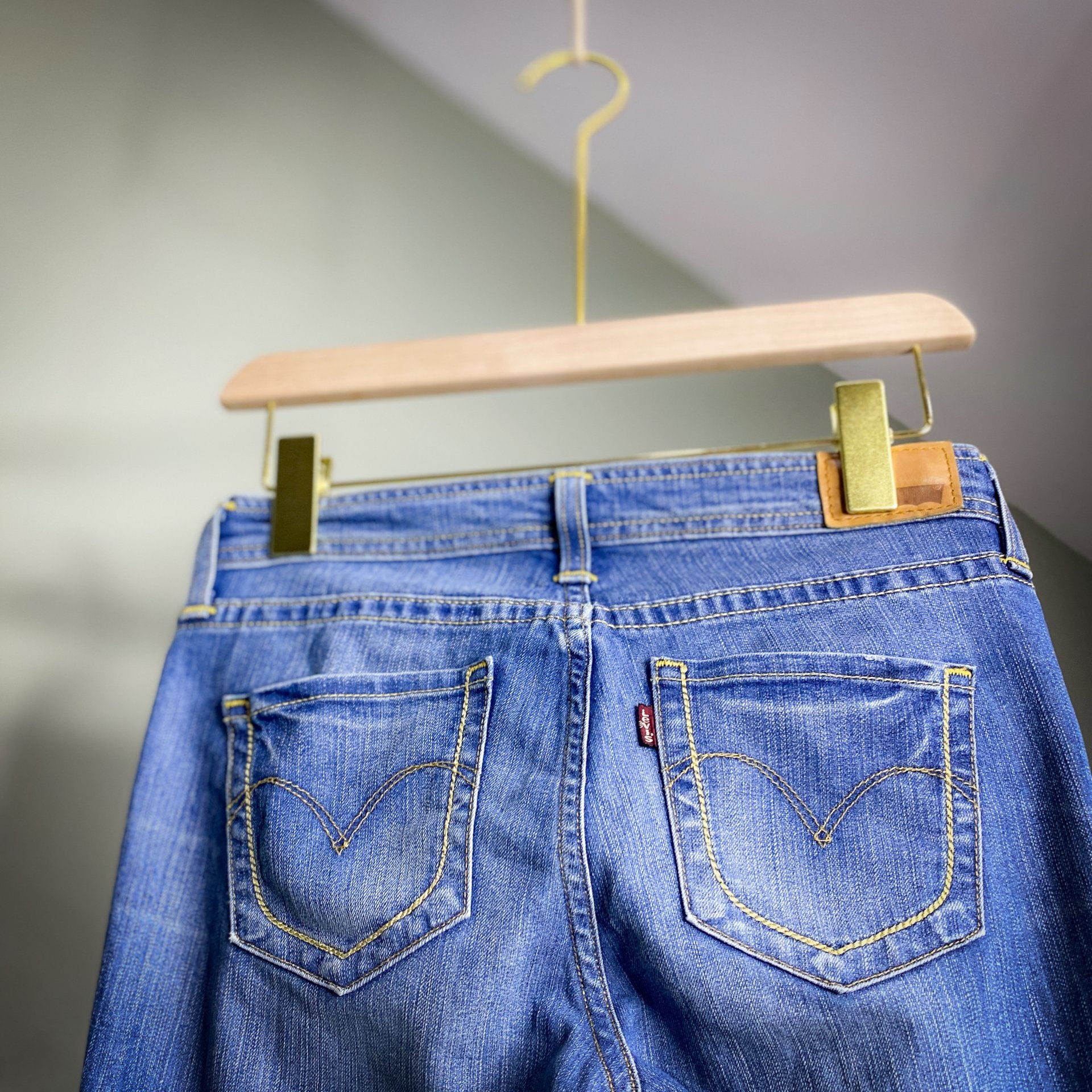 LEVIS DEMI CURVE CROP WITH STITCH DETAILING // Size 26 waist 26 length.